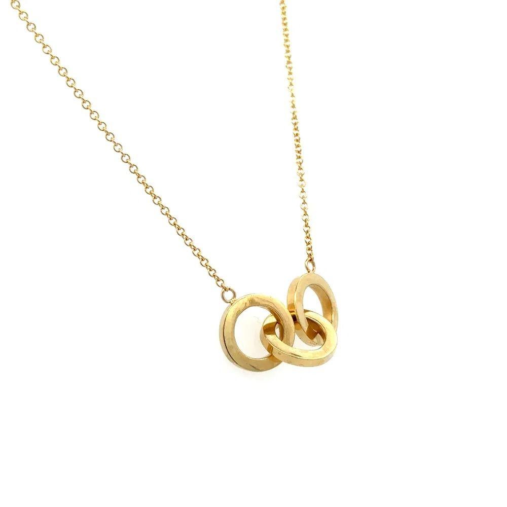 Modernist American Luxury Brand Black Starr & Frost 3 Rings Gold Necklace For Sale