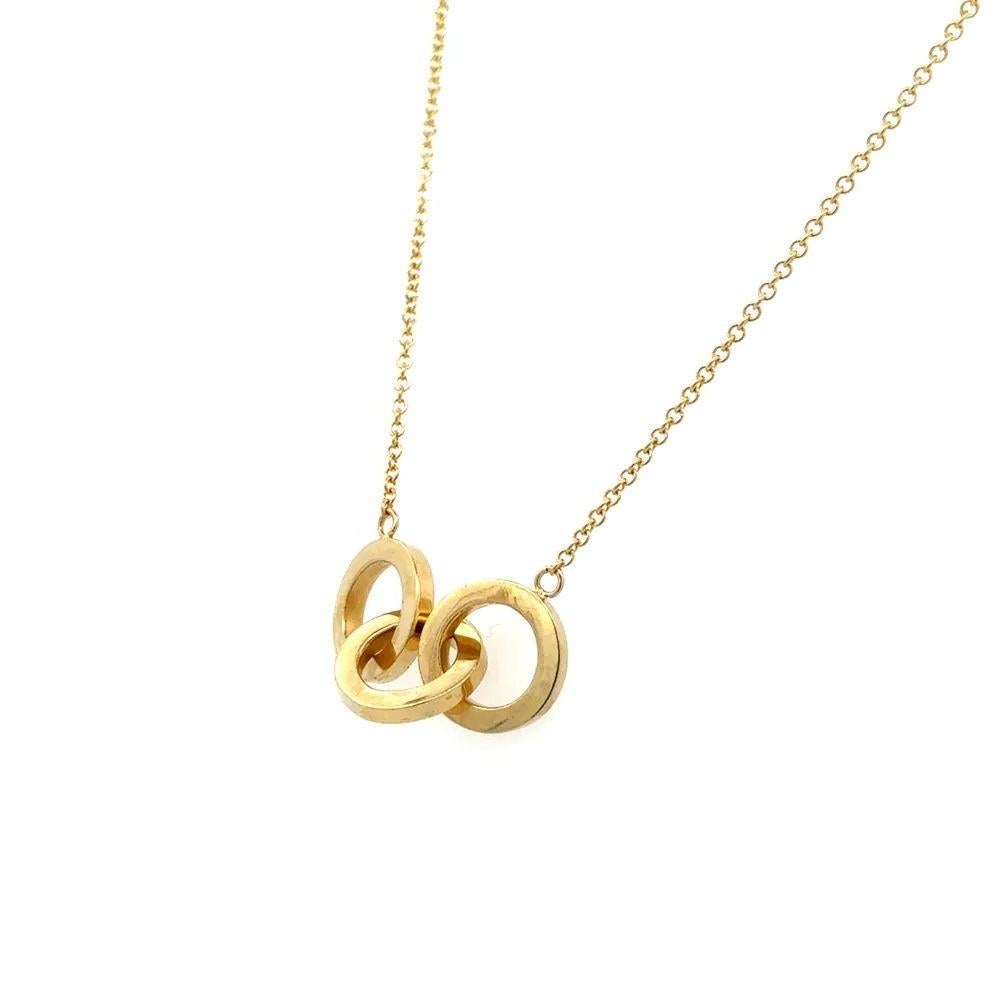 American Luxury Brand Black Starr & Frost 3 Rings Gold Necklace In Excellent Condition For Sale In Montreal, QC