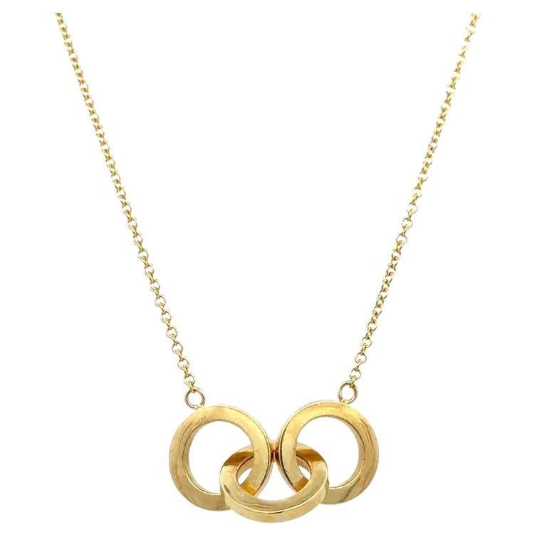 American Luxury Brand Black Starr & Frost 3 Rings Gold Necklace For Sale
