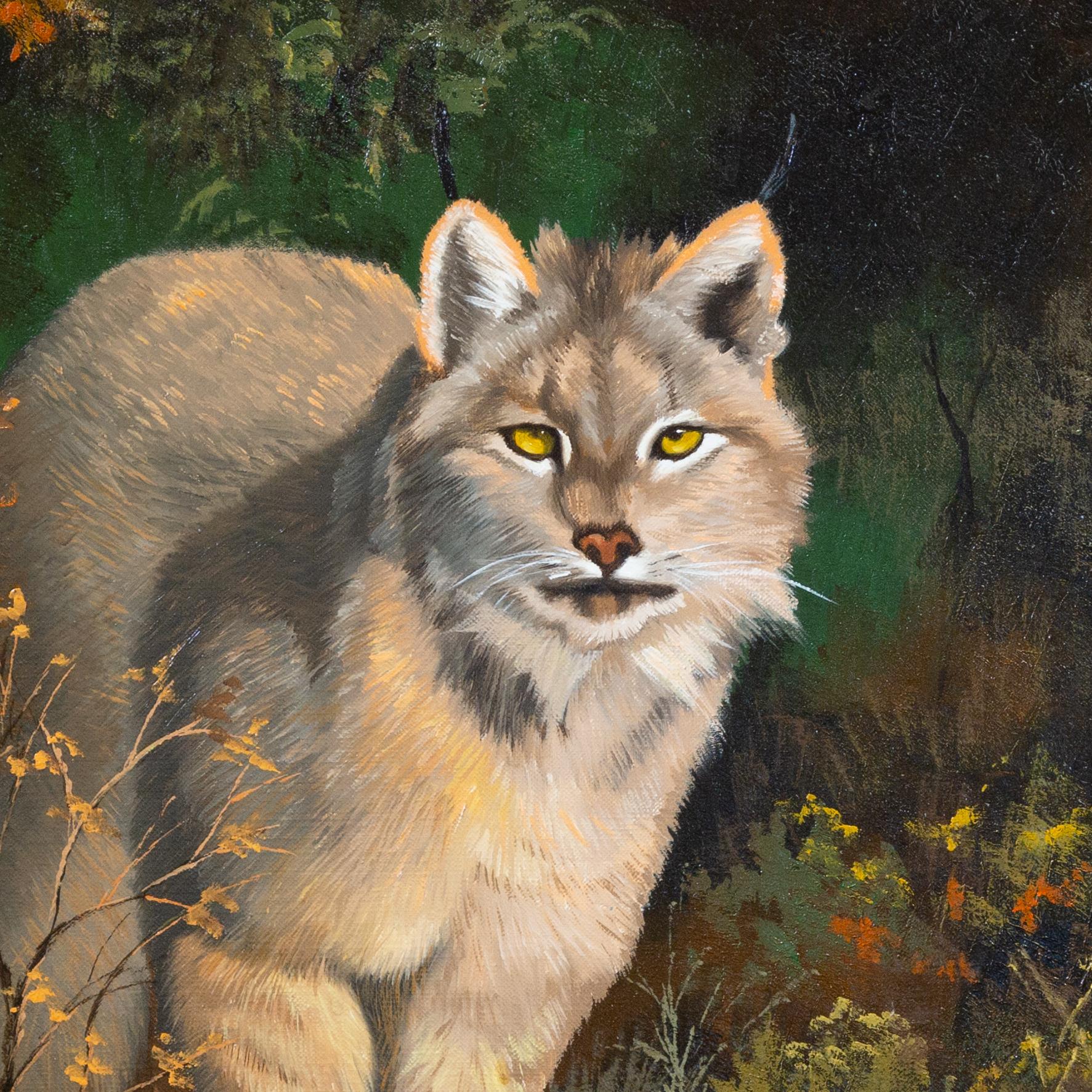 Peinture à l'huile « American Lynx » de Peter Darro Excellent état - En vente à Coeur d'Alene, ID
