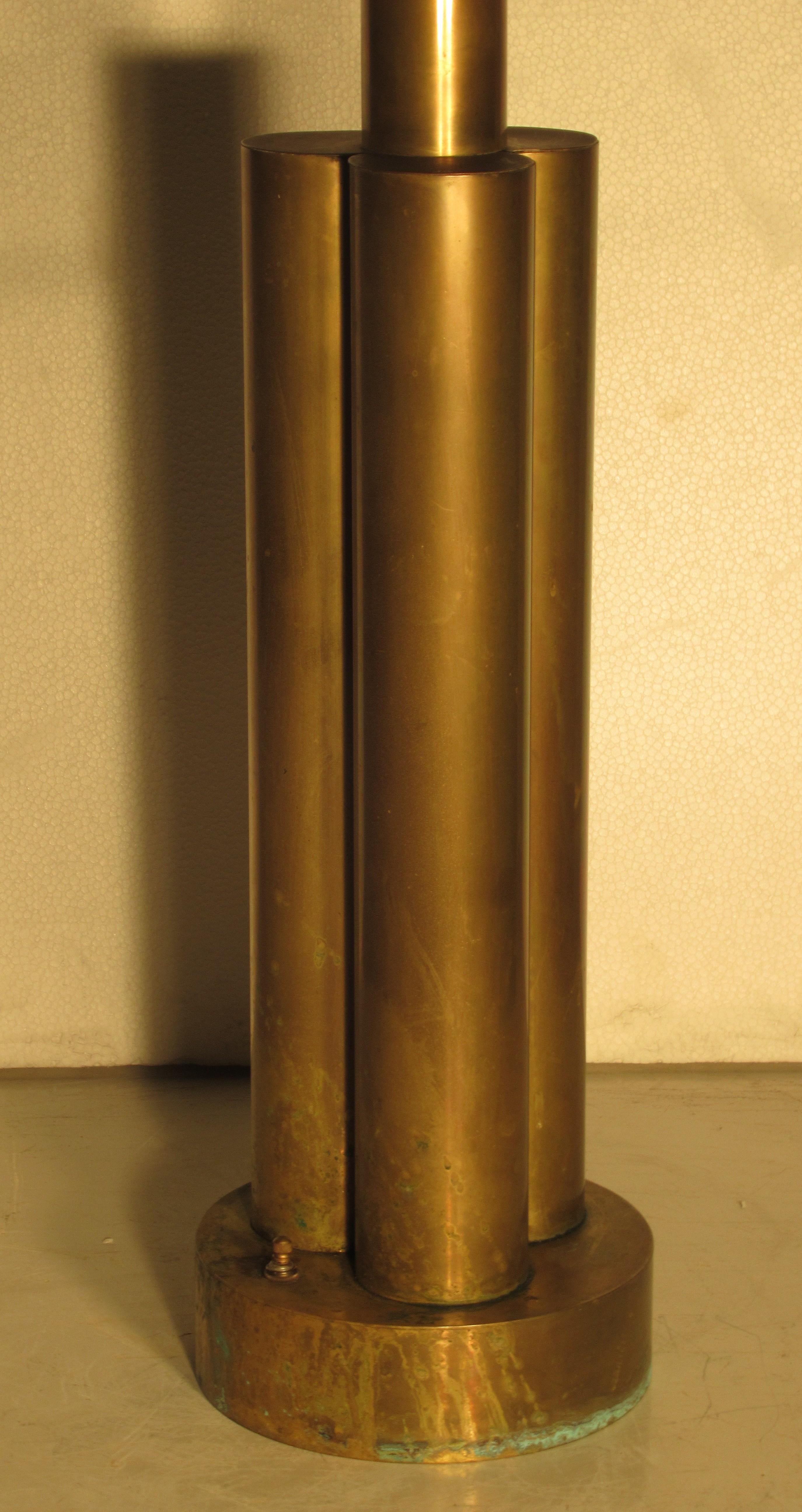 American Machine Age Brass Lamp, circa 1930 8