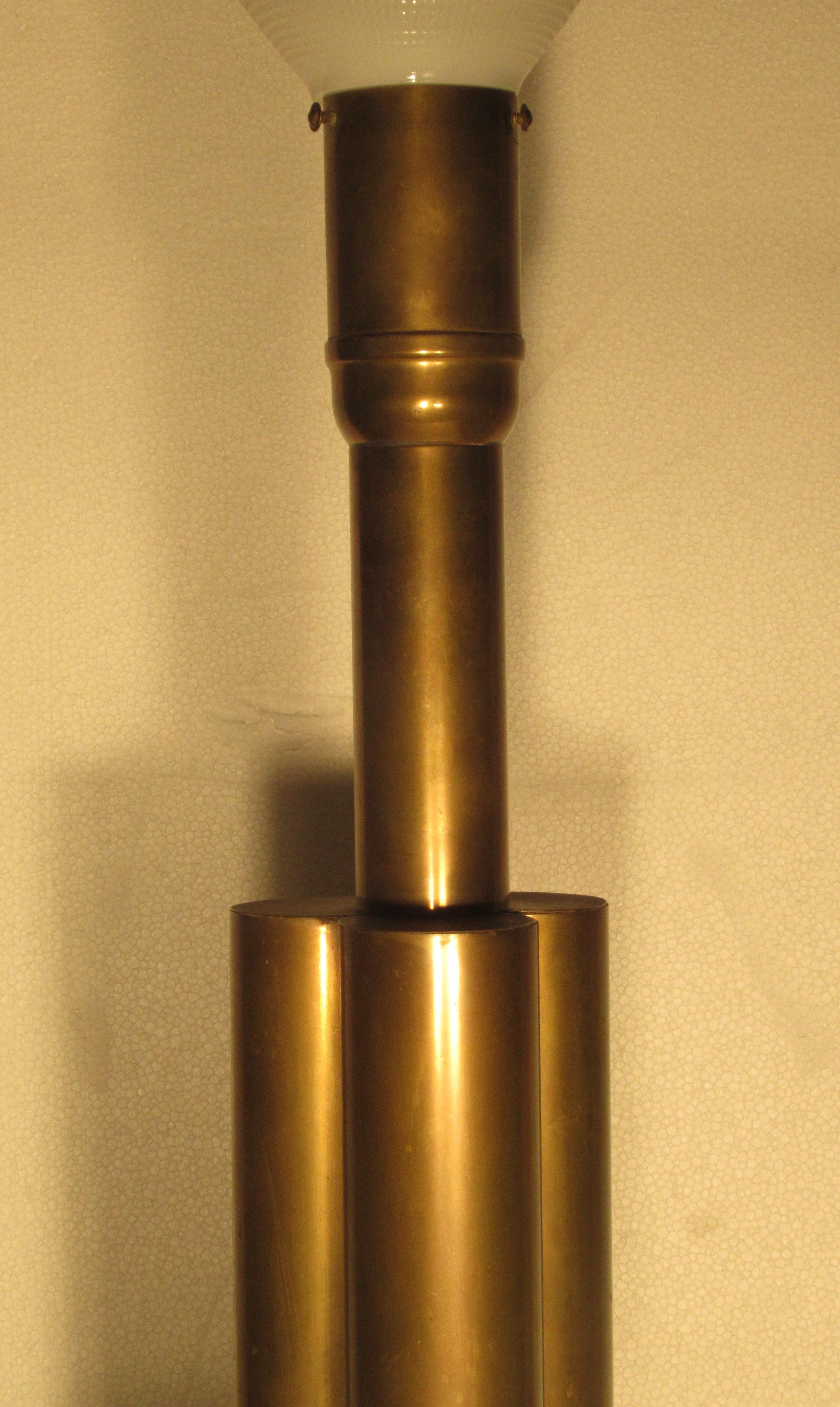 American Machine Age Brass Lamp, circa 1930 1