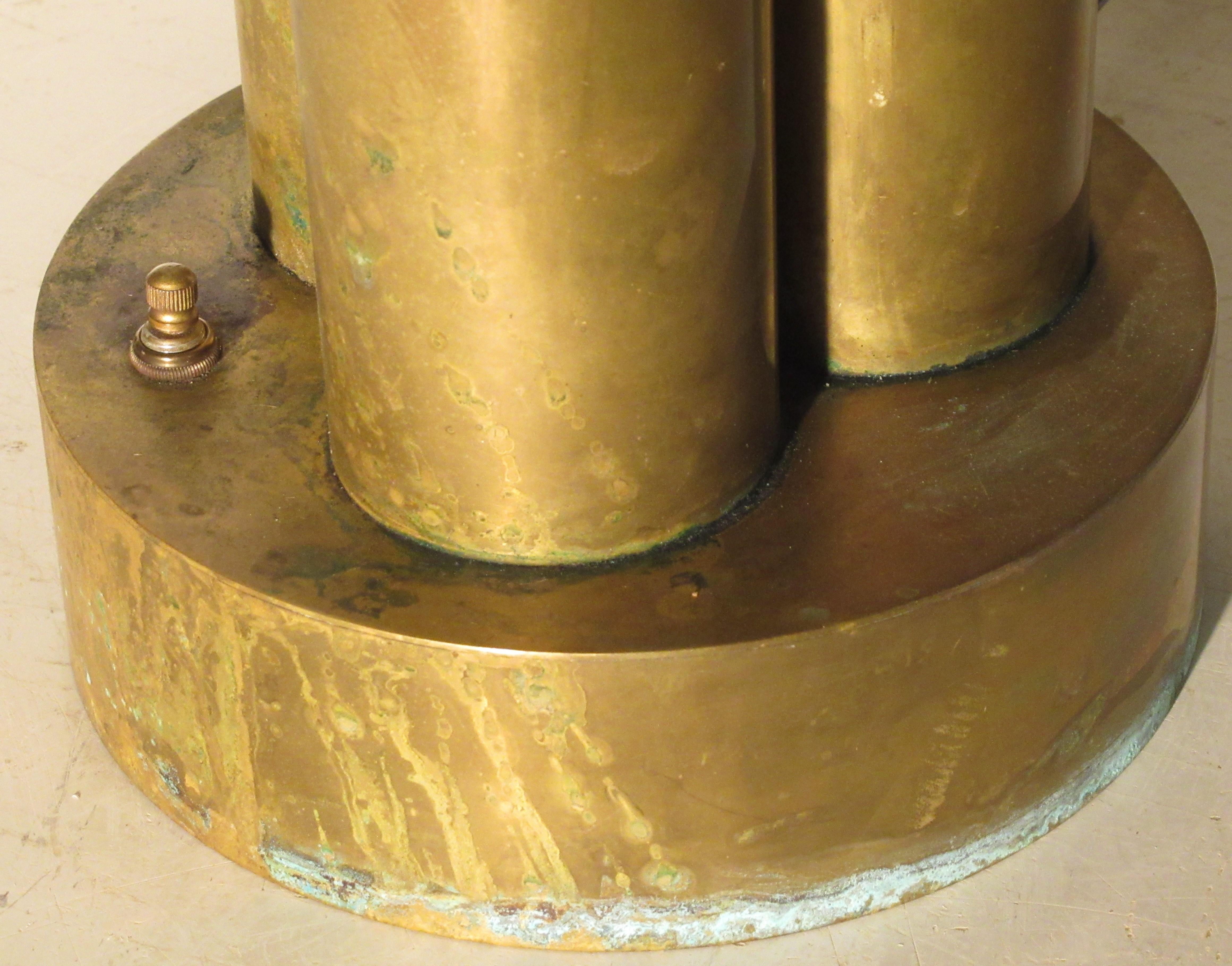 American Machine Age Brass Lamp, circa 1930 4