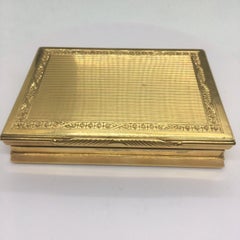 American Made 18K Gold 1880s Engine Turned Engraved Case Snuff Box 97.5 Gram