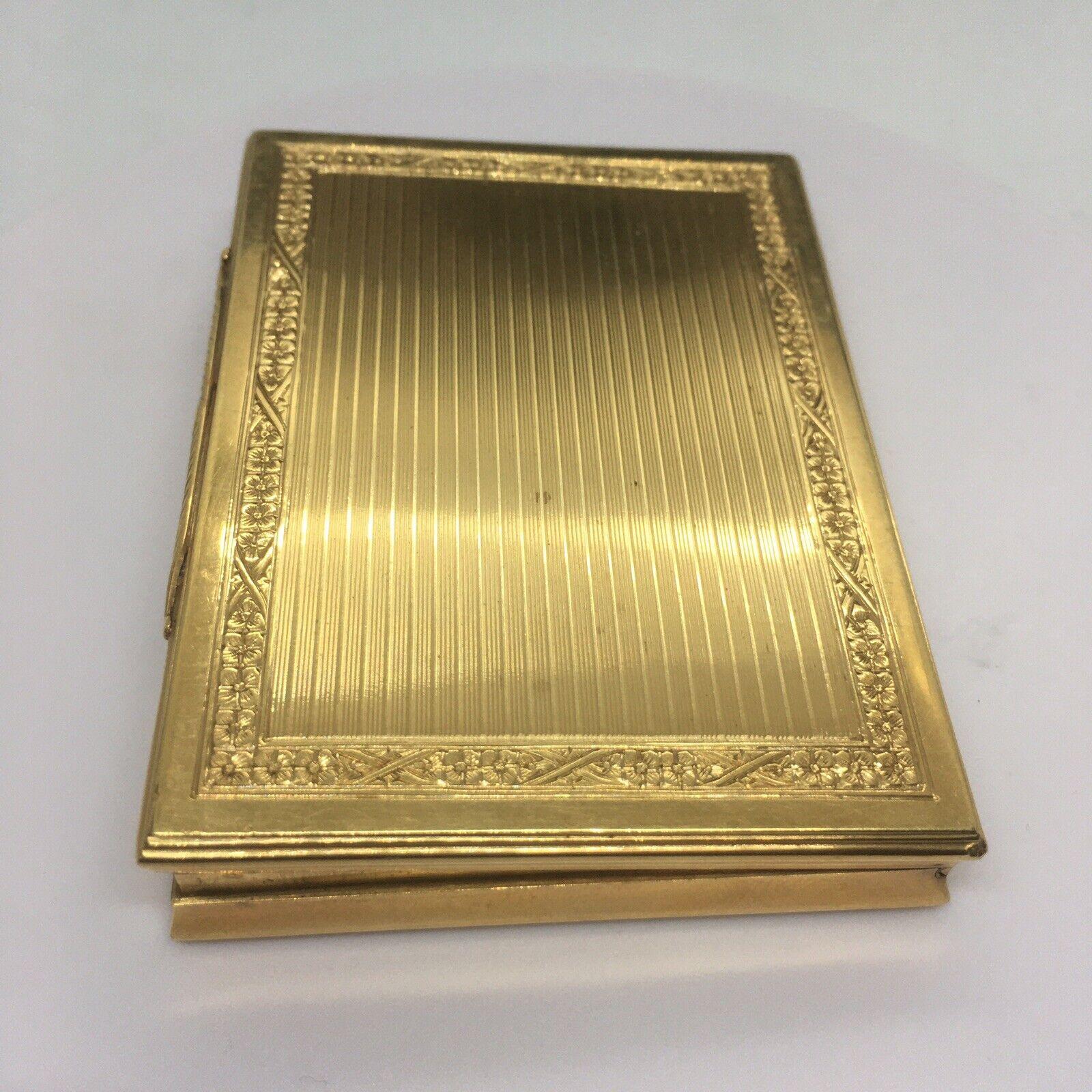 Art Nouveau American Made 18K Gold 1880s Engine Turned Engraved Case Snuff Box 97.5 Gram
