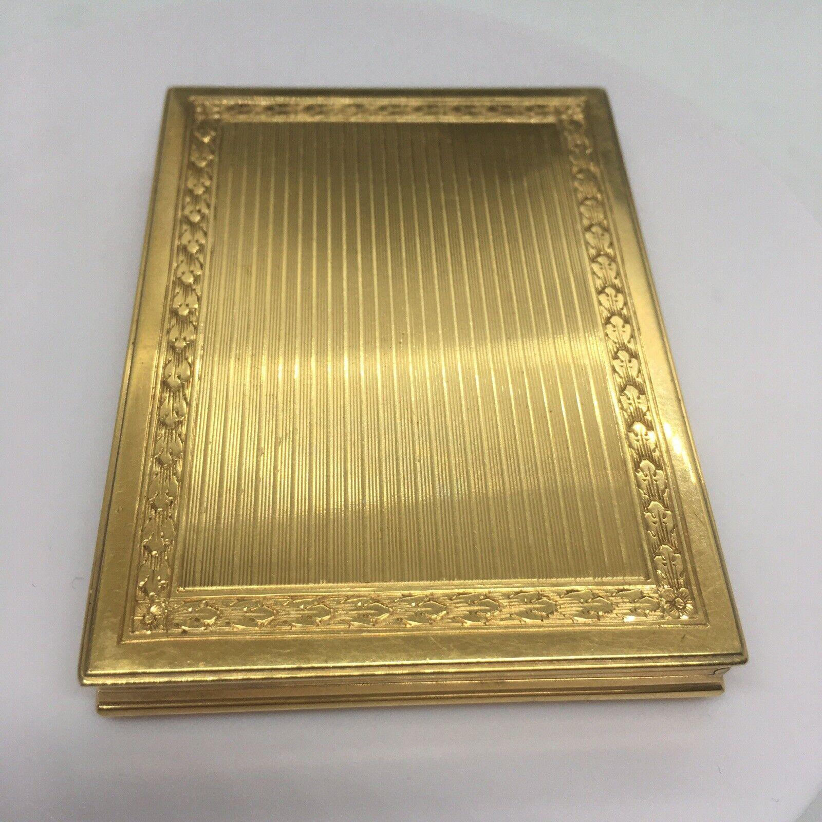 American Made 18K Gold 1880s Engine Turned Engraved Case Snuff Box 97.5 Gram In Good Condition For Sale In Santa Monica, CA