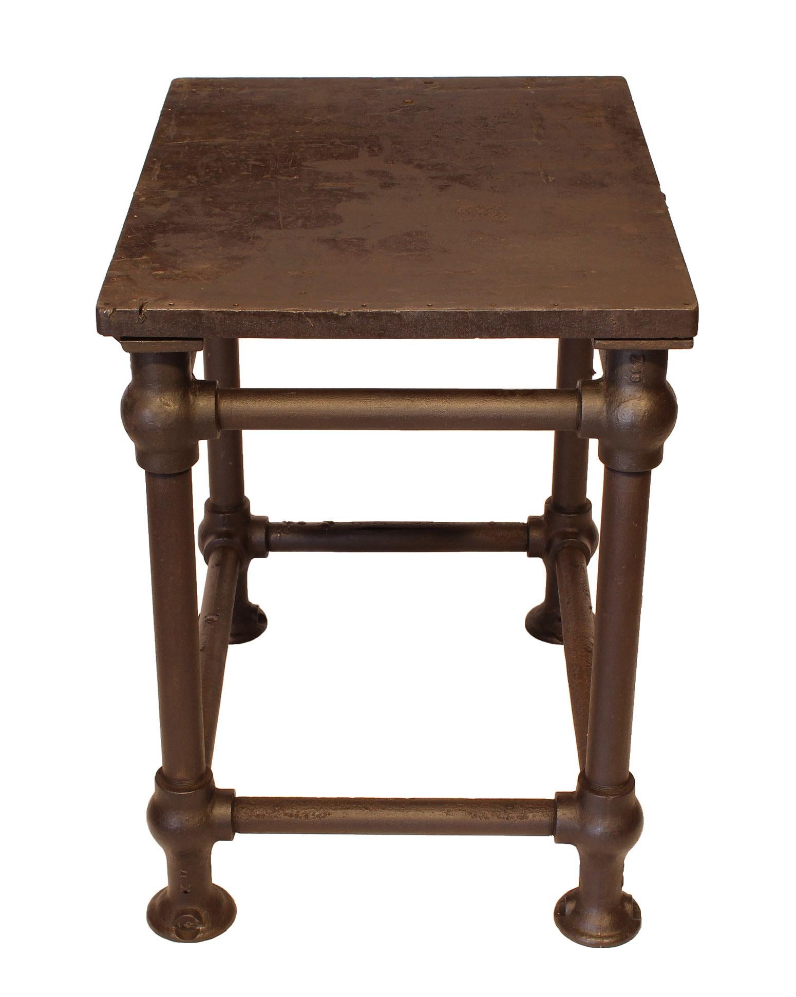 19th Century American Made Cast Iron & Steel Industrial Stationary Printers Letterpress Table