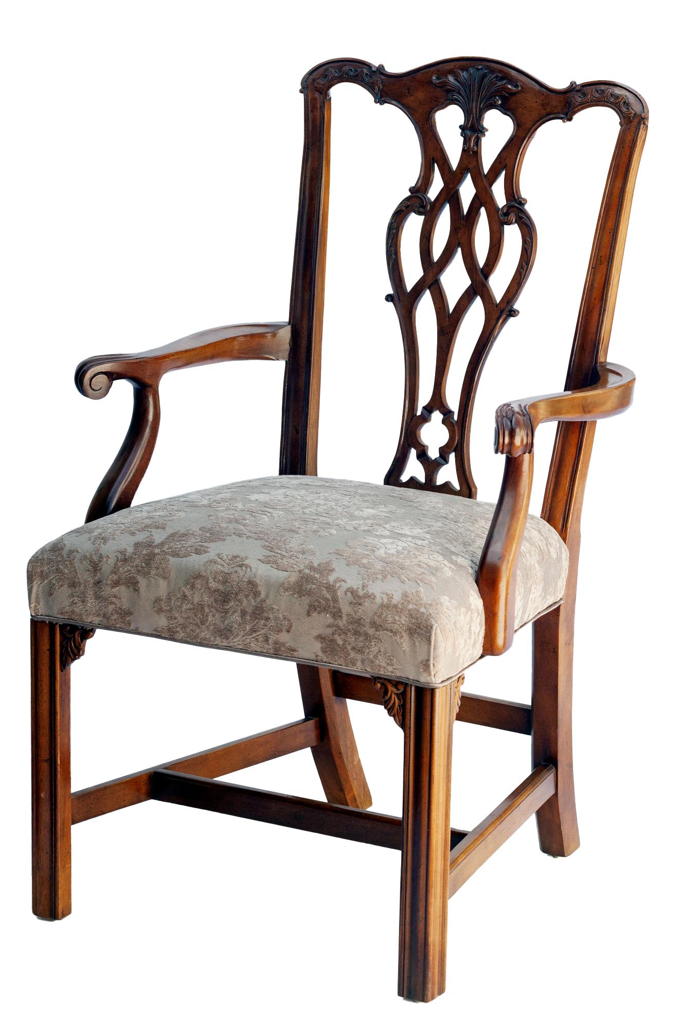 Américain Chaises de salle à manger Chippendale de fabrication américaine Ensemble de 8 chaises en vente