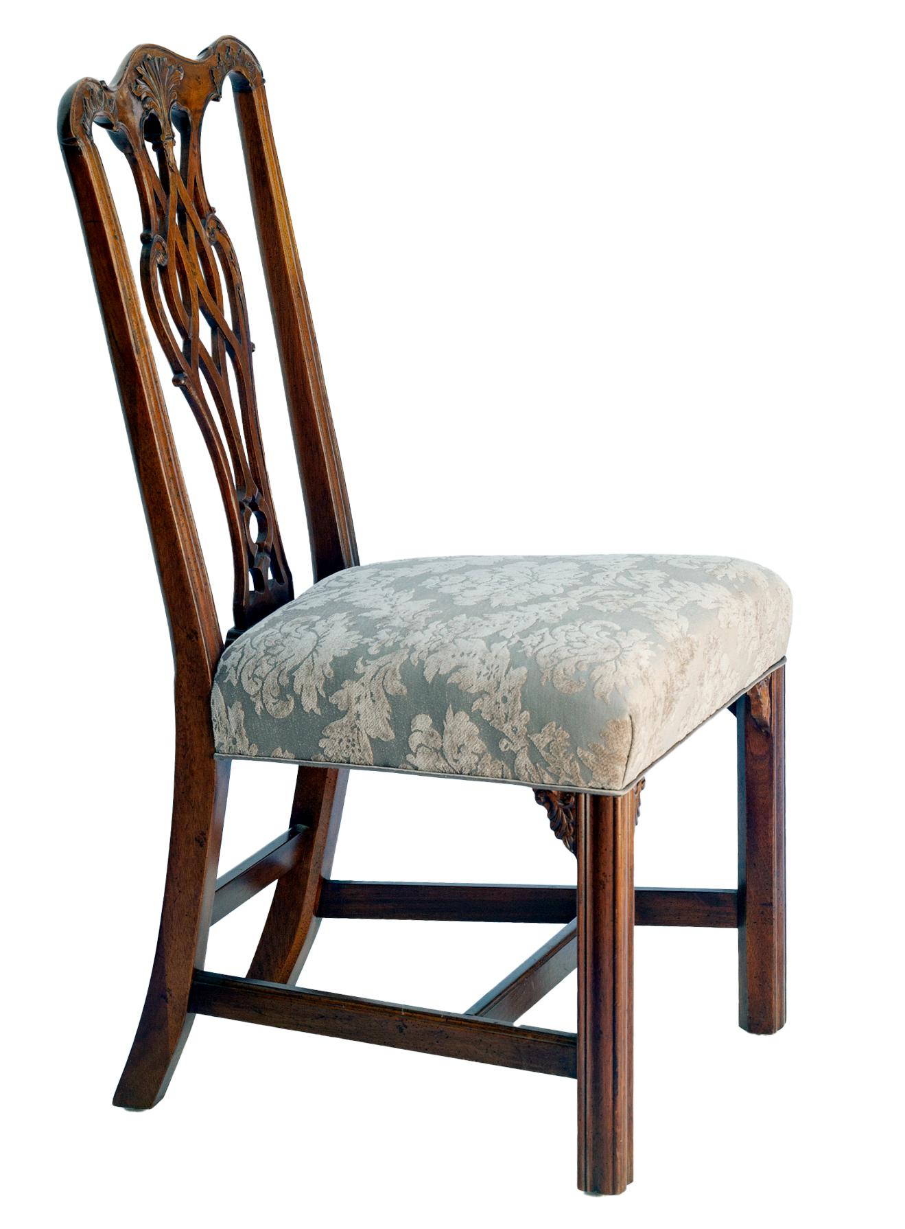 Chaises de salle à manger Chippendale de fabrication américaine Ensemble de 8 chaises Bon état - En vente à Malibu, CA