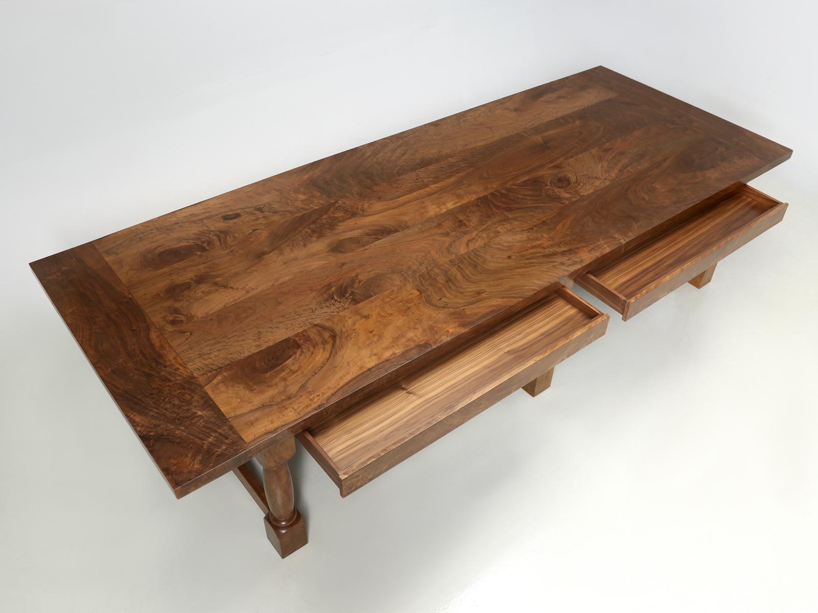 American Made Figured Walnut Desk Available Numerous Dimensions & Configurations For Sale 4