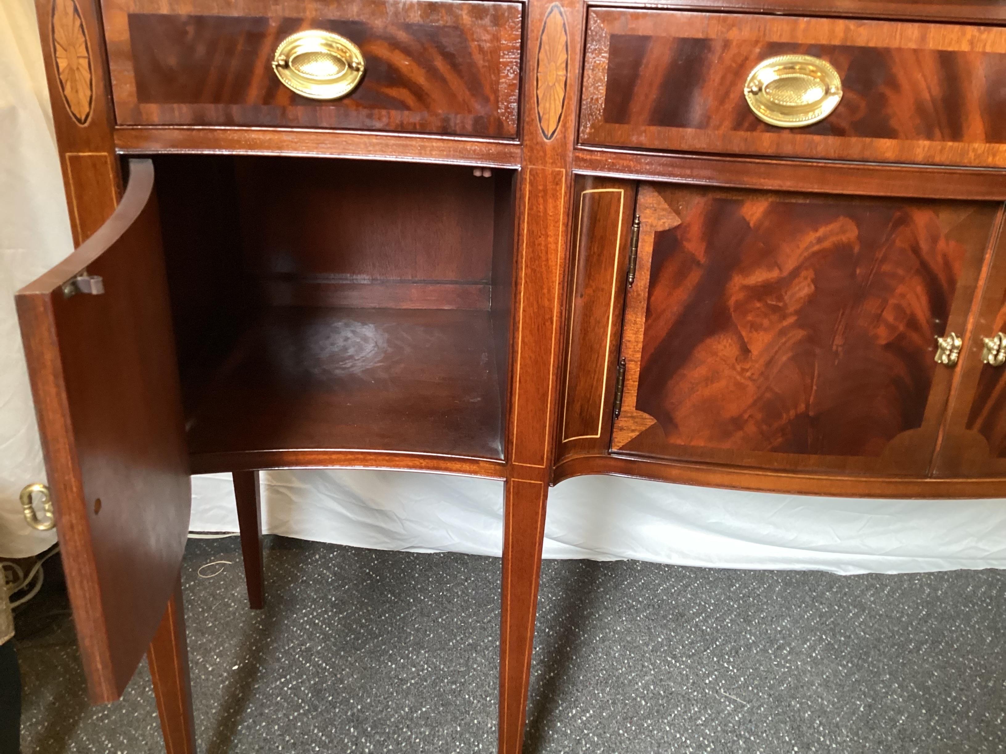 American Made Mahogany and Satinwood Sideboard by Hickory Chair In Excellent Condition In Lambertville, NJ