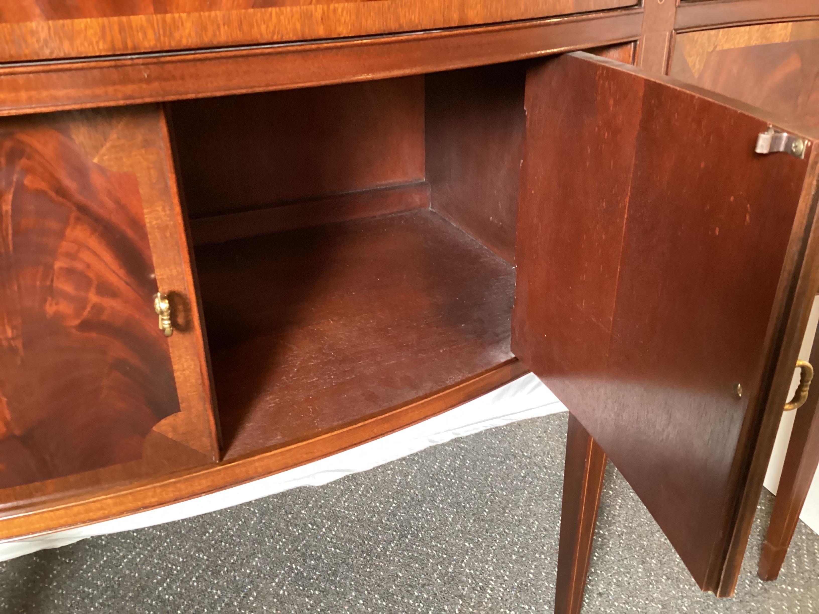 Brass American Made Mahogany and Satinwood Sideboard by Hickory Chair