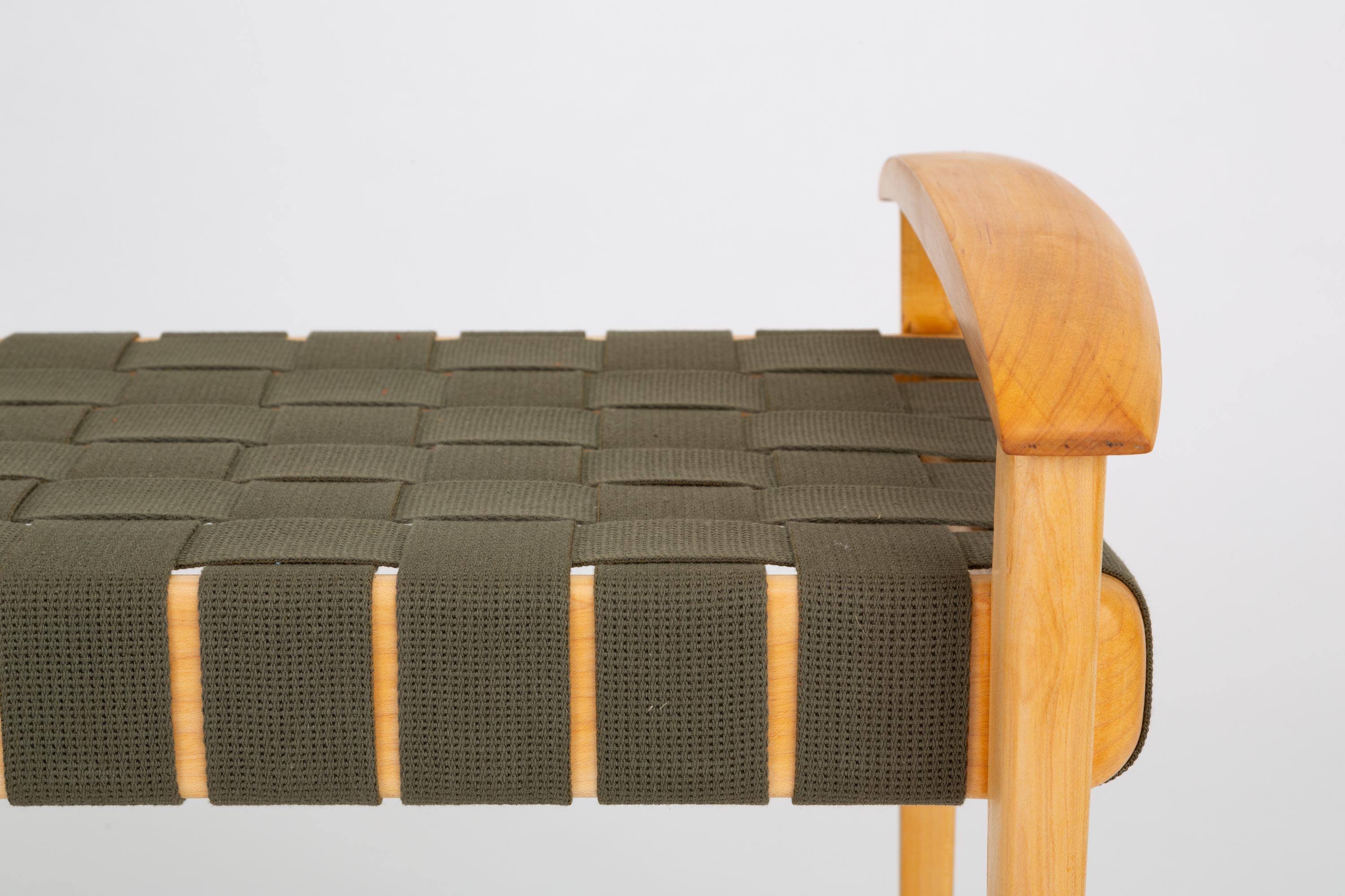 American-Made Maple Bench with Woven Seat by Tom Ghilarducci 7
