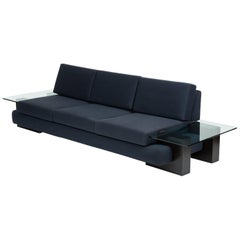 Vintage American-Made Sofa with Glass End Tables by Kroehler