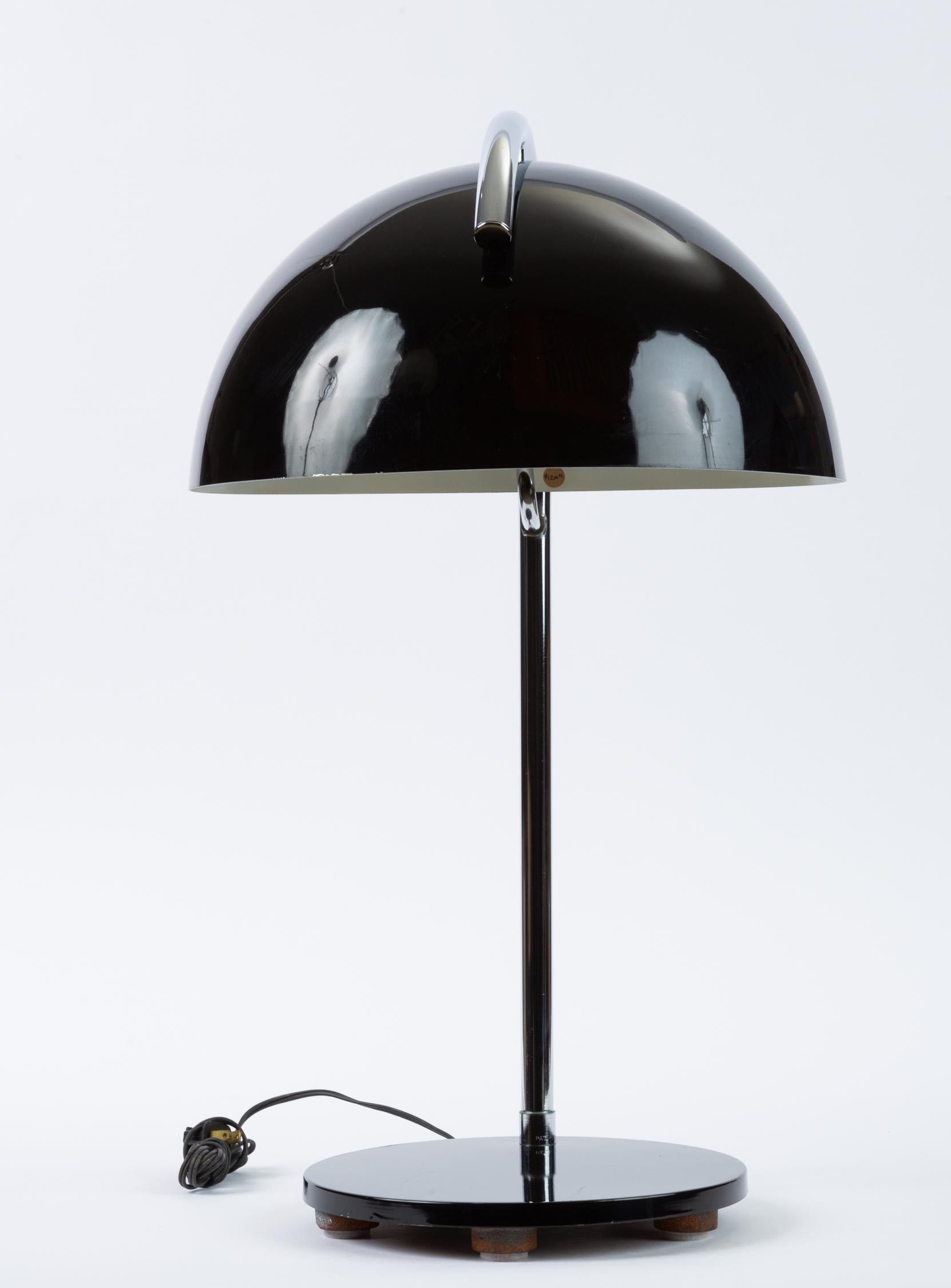 Enameled American-Made Table Lamp with Mushroom Shade