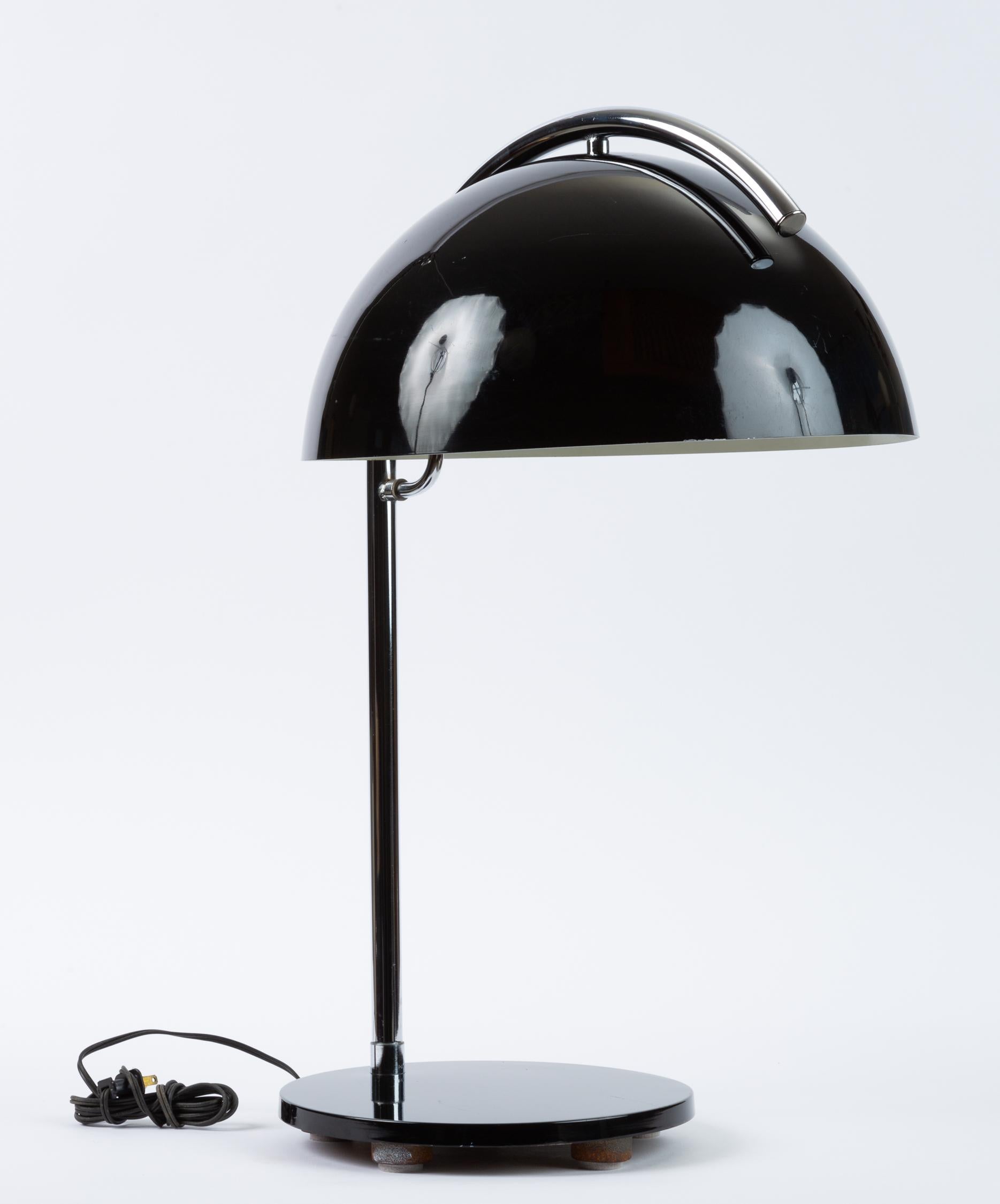 Metal American-Made Table Lamp with Mushroom Shade