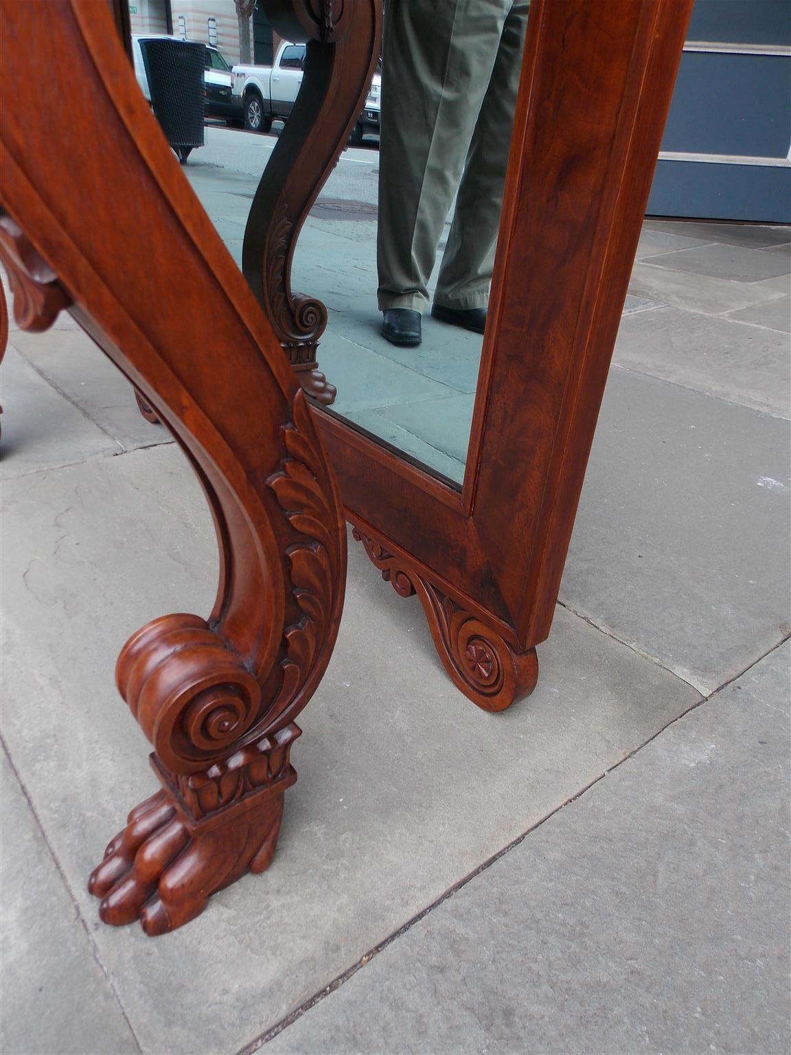 American Mahogany Acanthus Mable-Top Console, Isaac Vose, Boston, Circa 1830 For Sale 4
