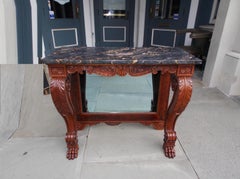 American Mahogany Acanthus Mable-Top Console, Isaac Vose, Boston, Circa 1830