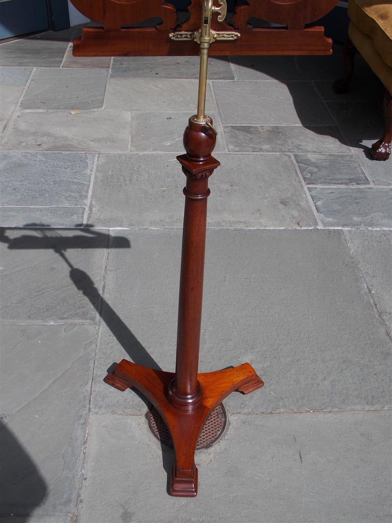 American Mahogany and Brass Telescopic Lyre Foliage Music Stand, NY, Circa 1880 at 1stDibs