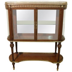 Antique American Mahogany Bow Ended Glazed Display Cabinet