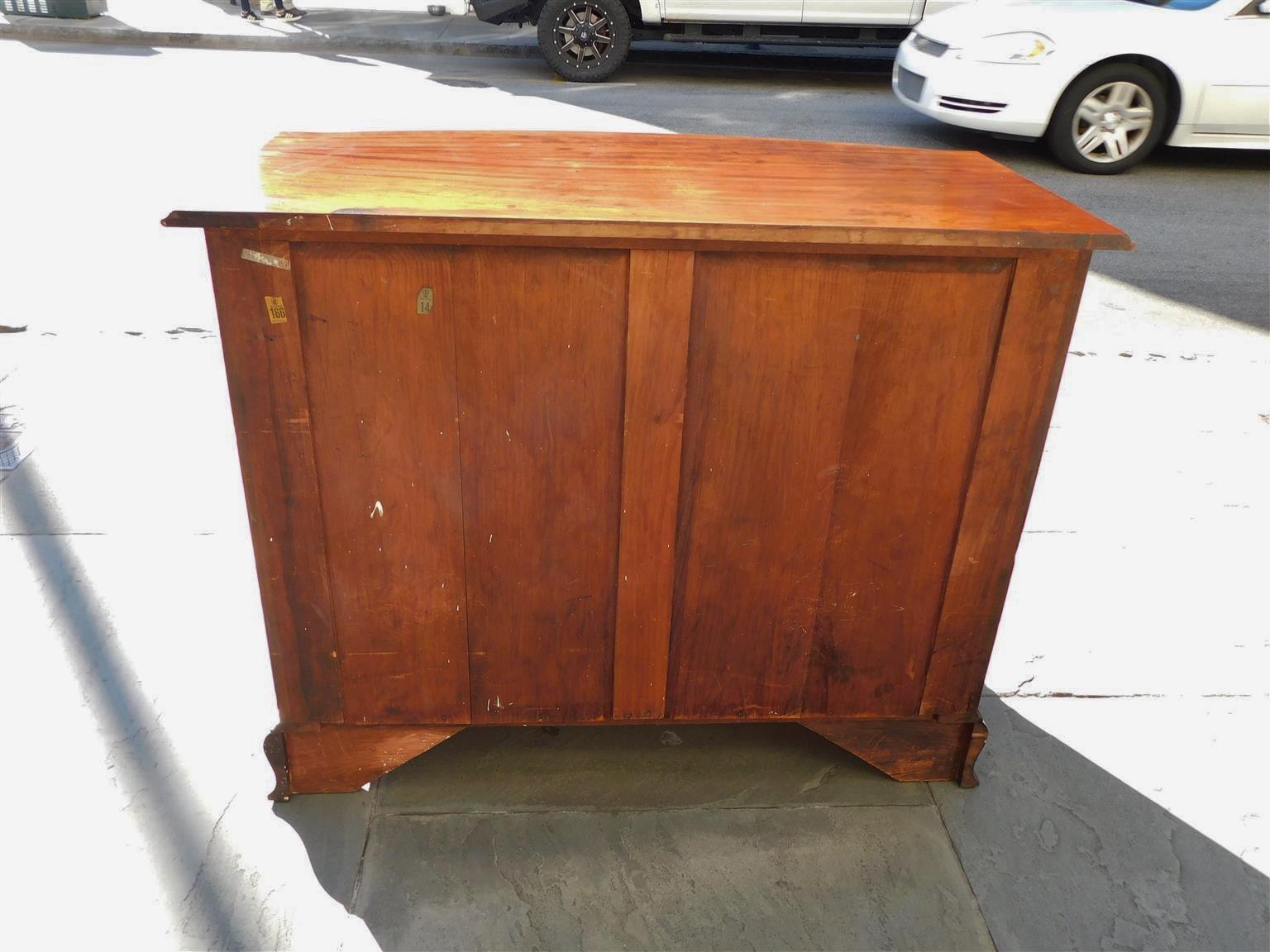 American Mahogany Bow Front Chest of Drawers with Fluted Quarter Columns C. 1840 For Sale 8