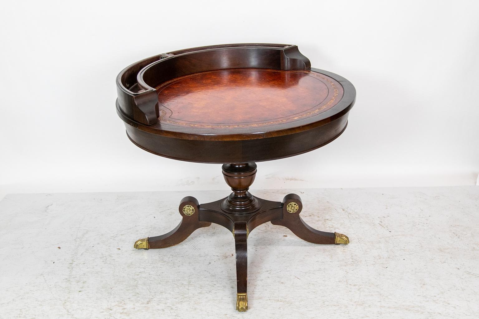 American Mahogany Drum Table with Gallery For Sale 5