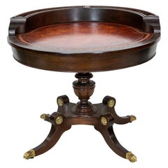 American Mahogany Drum Table with Gallery
