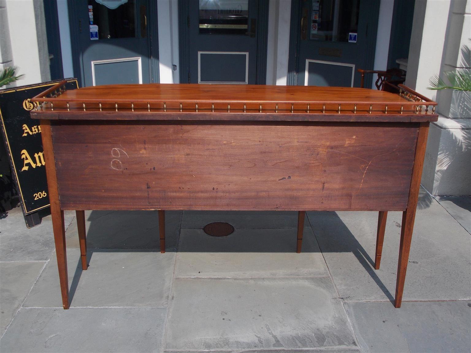 American Mahogany Gallery Sideboard with Conch Shell and Patera Inlays. C. 1840 For Sale 7