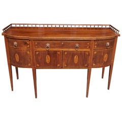 American Mahogany Gallery Sideboard with Conch Shell and Patera Inlays. C. 1840