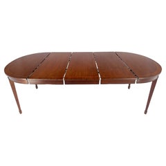 American Mahogany Oval Banded Top 3x16" Leaves Dining Banquet Table MINT