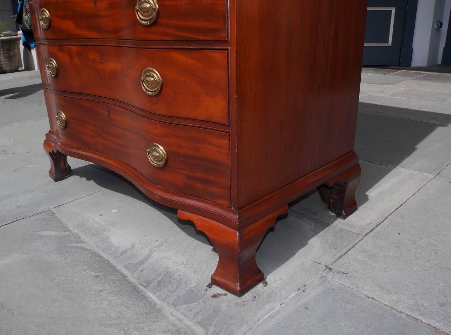 American Mahogany Oxbow Swan Neck Secretary with Bookcase, Salem, Ma. Circa 1790 8