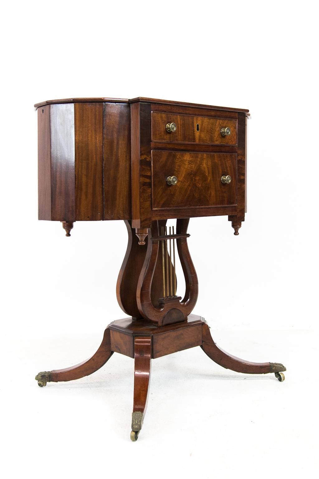 American Mahogany Sewing Table For Sale 3