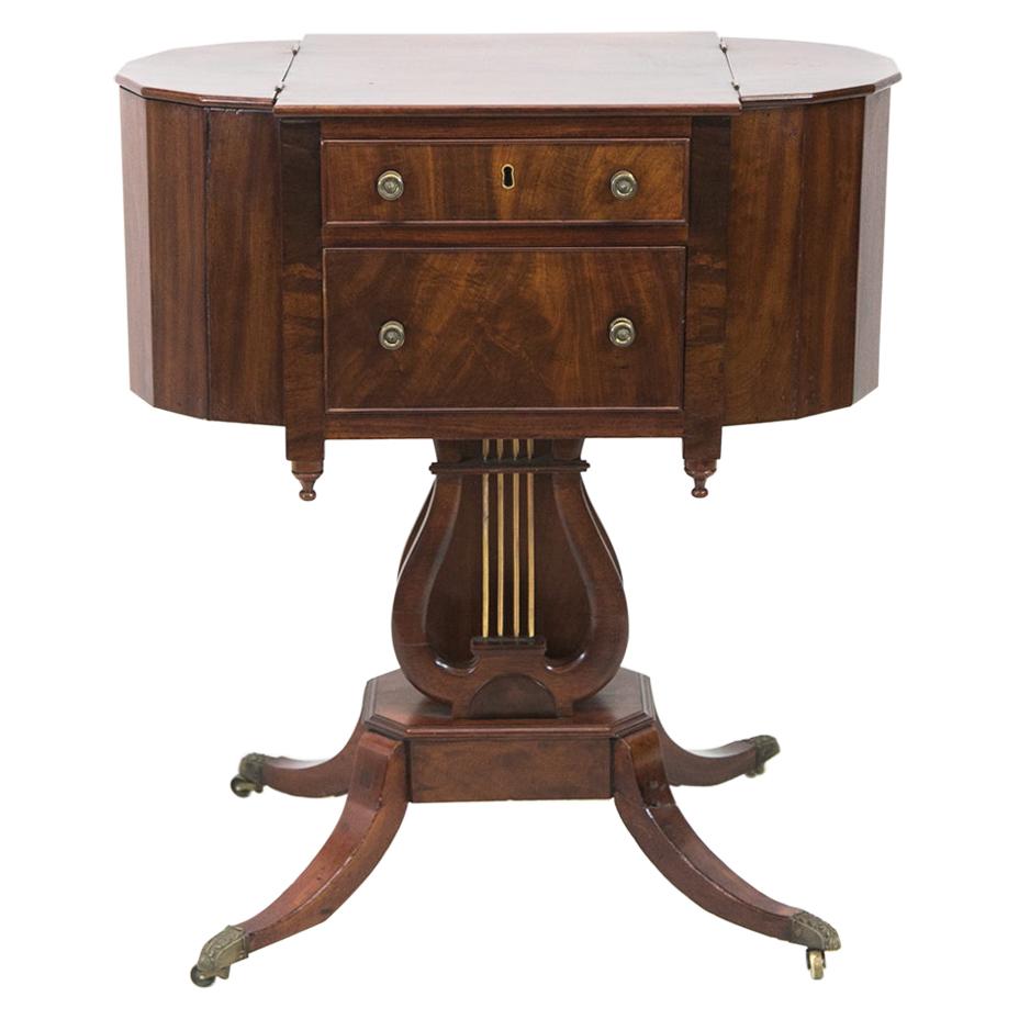 American Mahogany Sewing Table For Sale