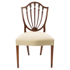 Antique American Mahogany Shield Back Side Chair with Upholstered Serpentine Seat