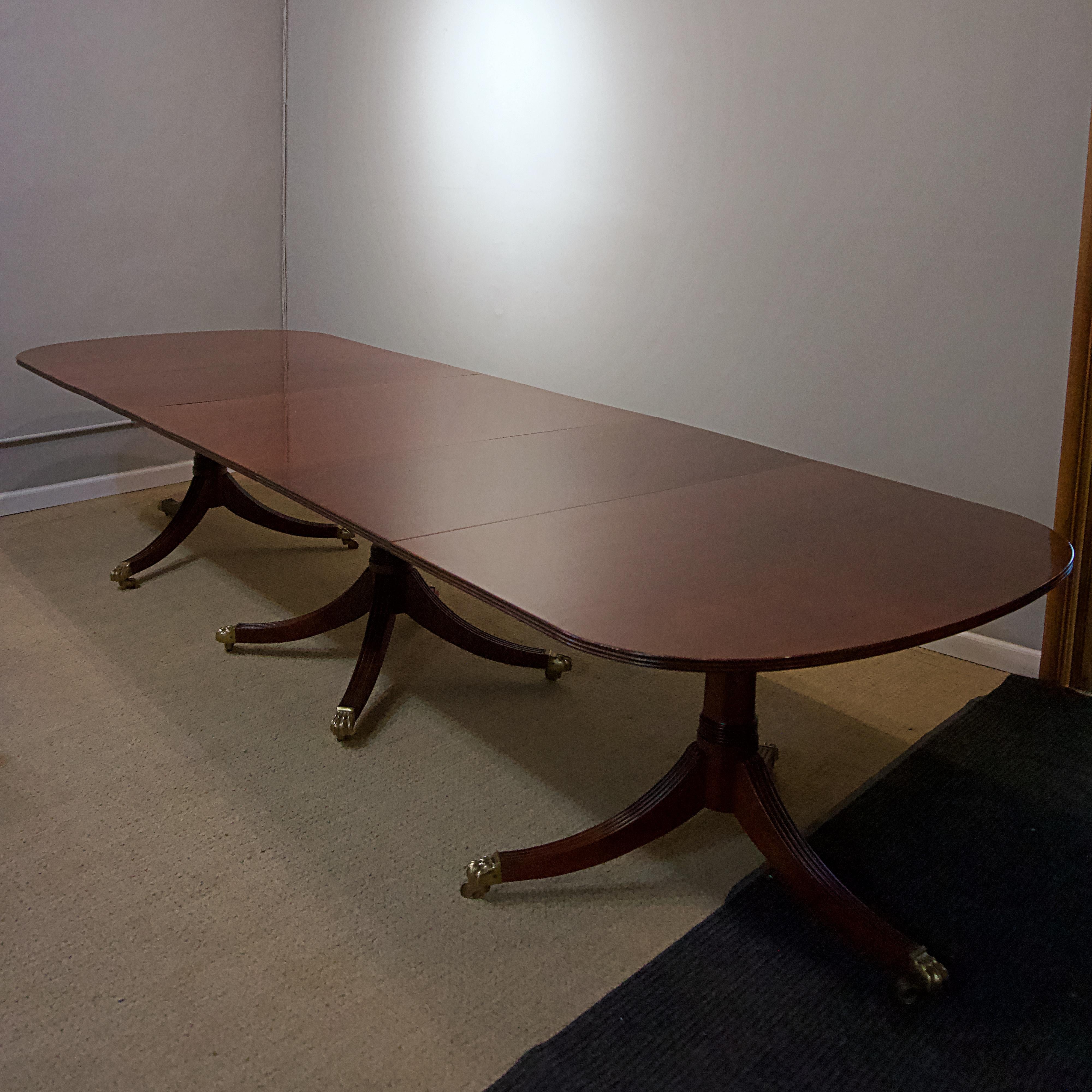 Other American Mahogany Three Pedestal Table