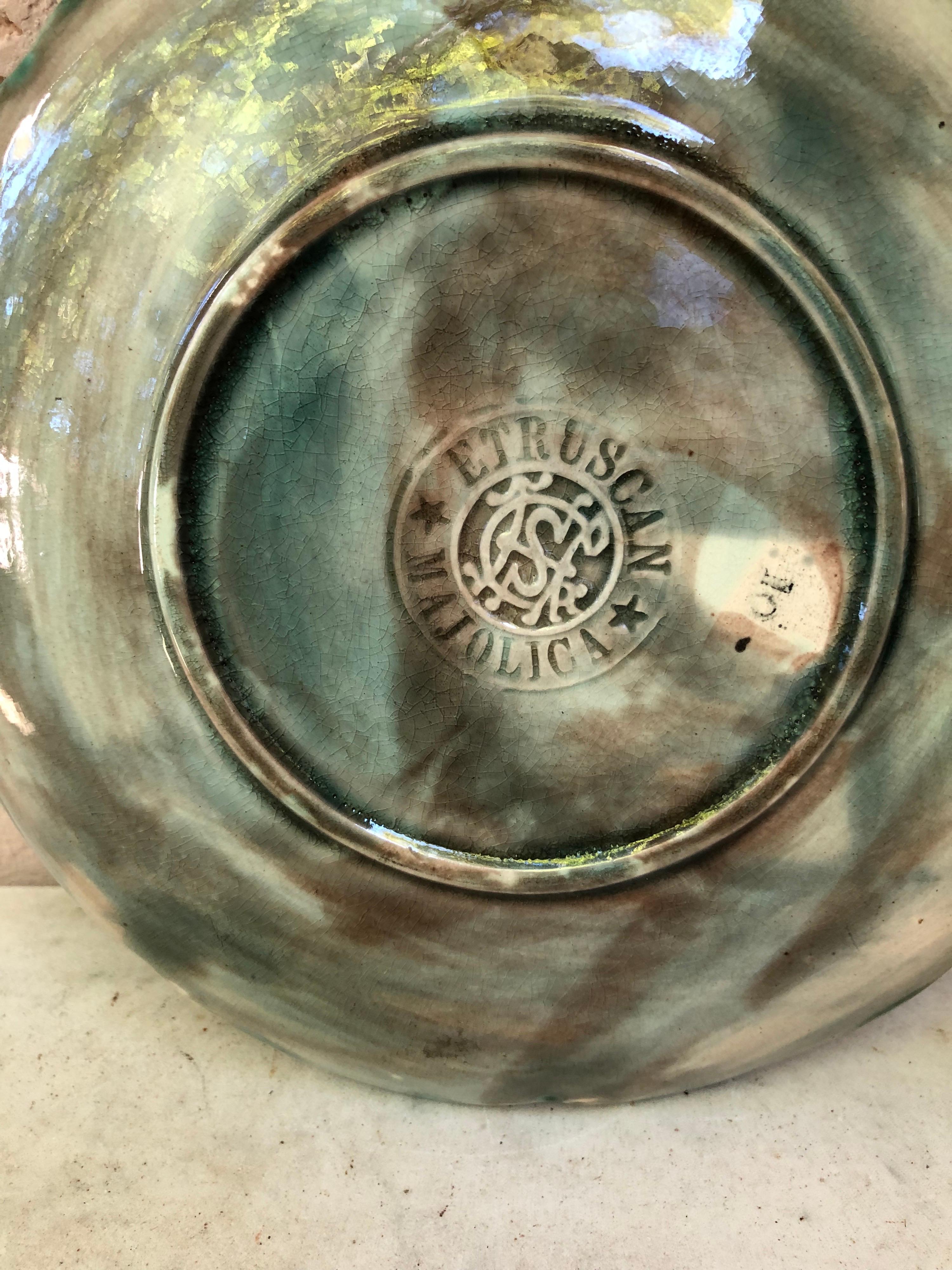 Ceramic American Majolica Water Lily Plate Etruscan Circa 1890