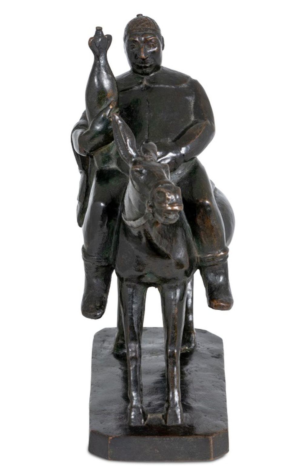 Scultura americana in bronzo patinato 