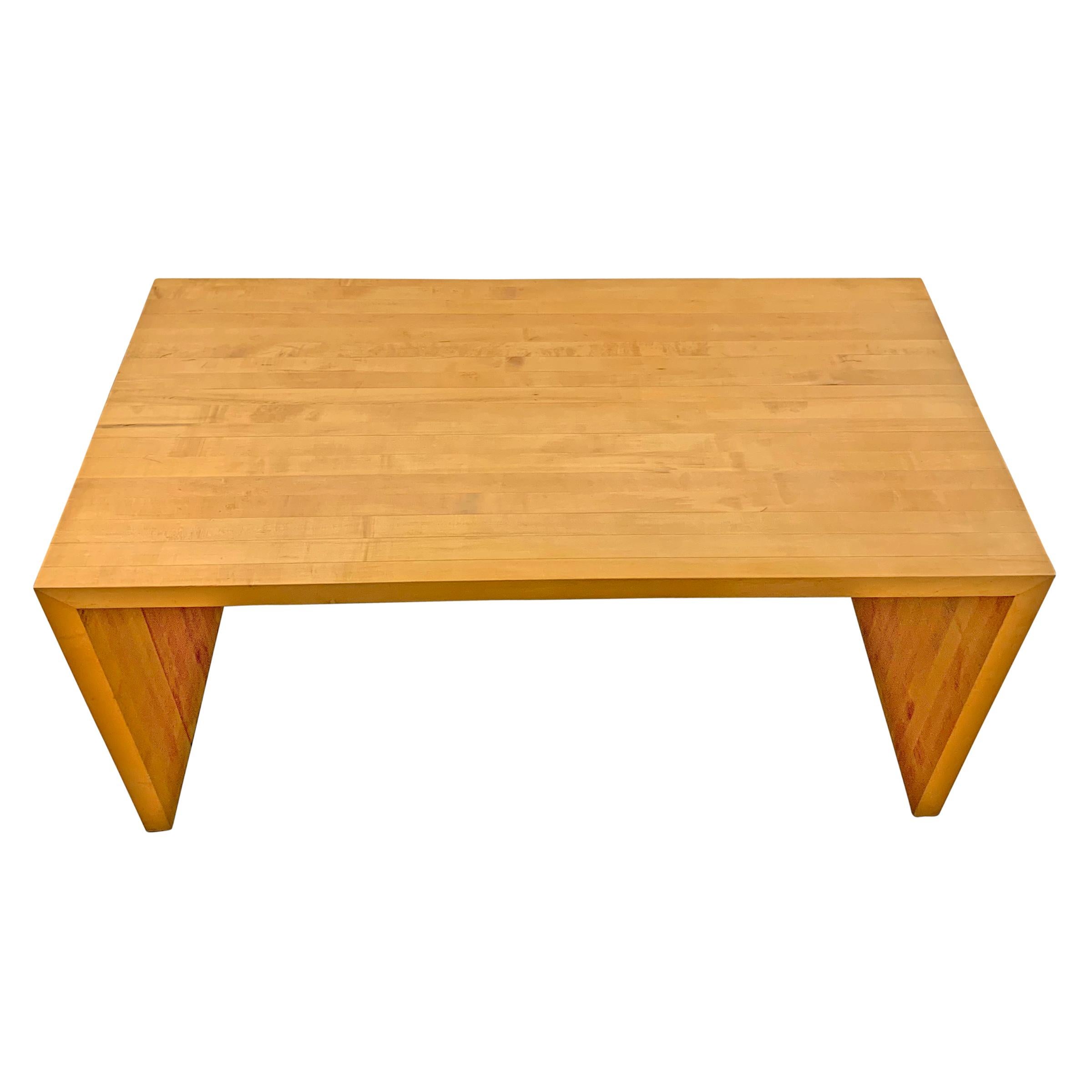Modern American Maple Butcher Block Parsons Table For Sale