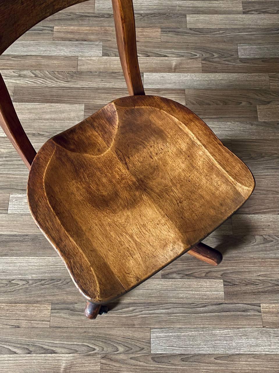 American Maple Swivel Banker’s or Typist Office Chair For Sale 3