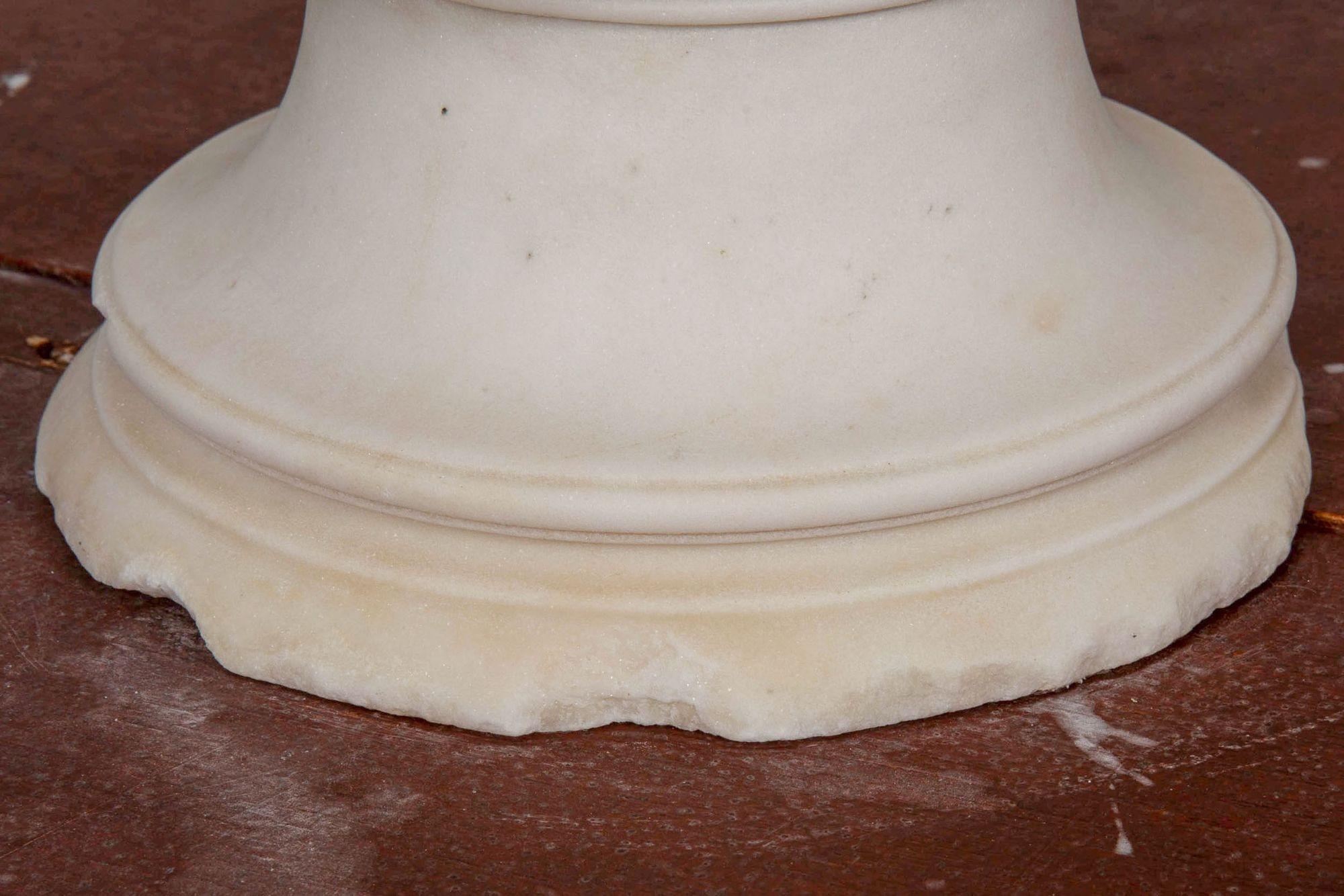 American Marble Bust Sculpture of Classical Woman by Joseph Mozier ca. 1851 For Sale 6