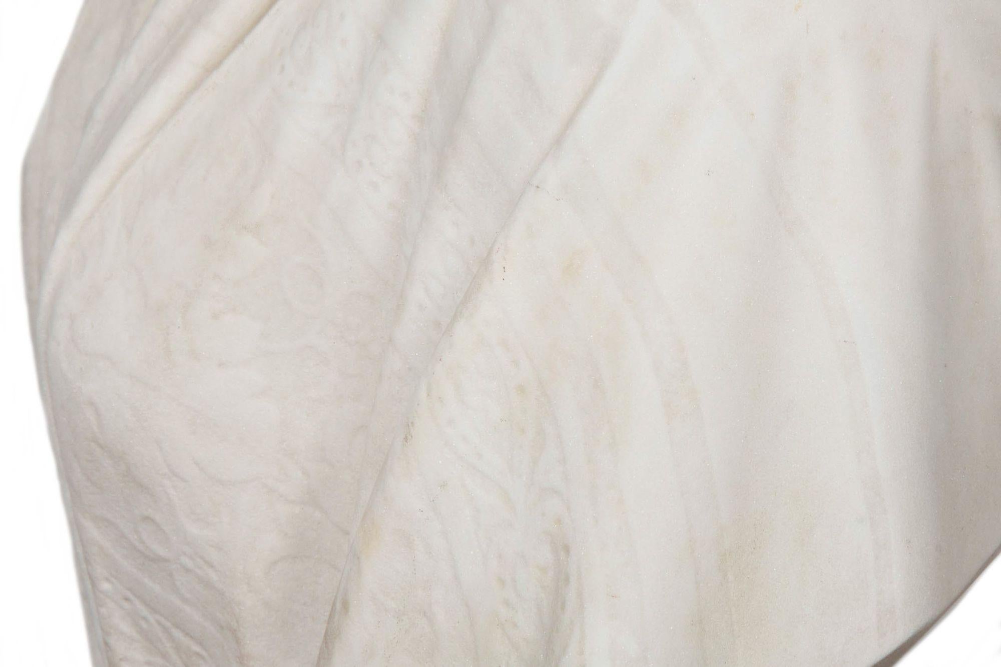 American Marble Bust Sculpture of Classical Woman by Joseph Mozier ca. 1851 For Sale 10