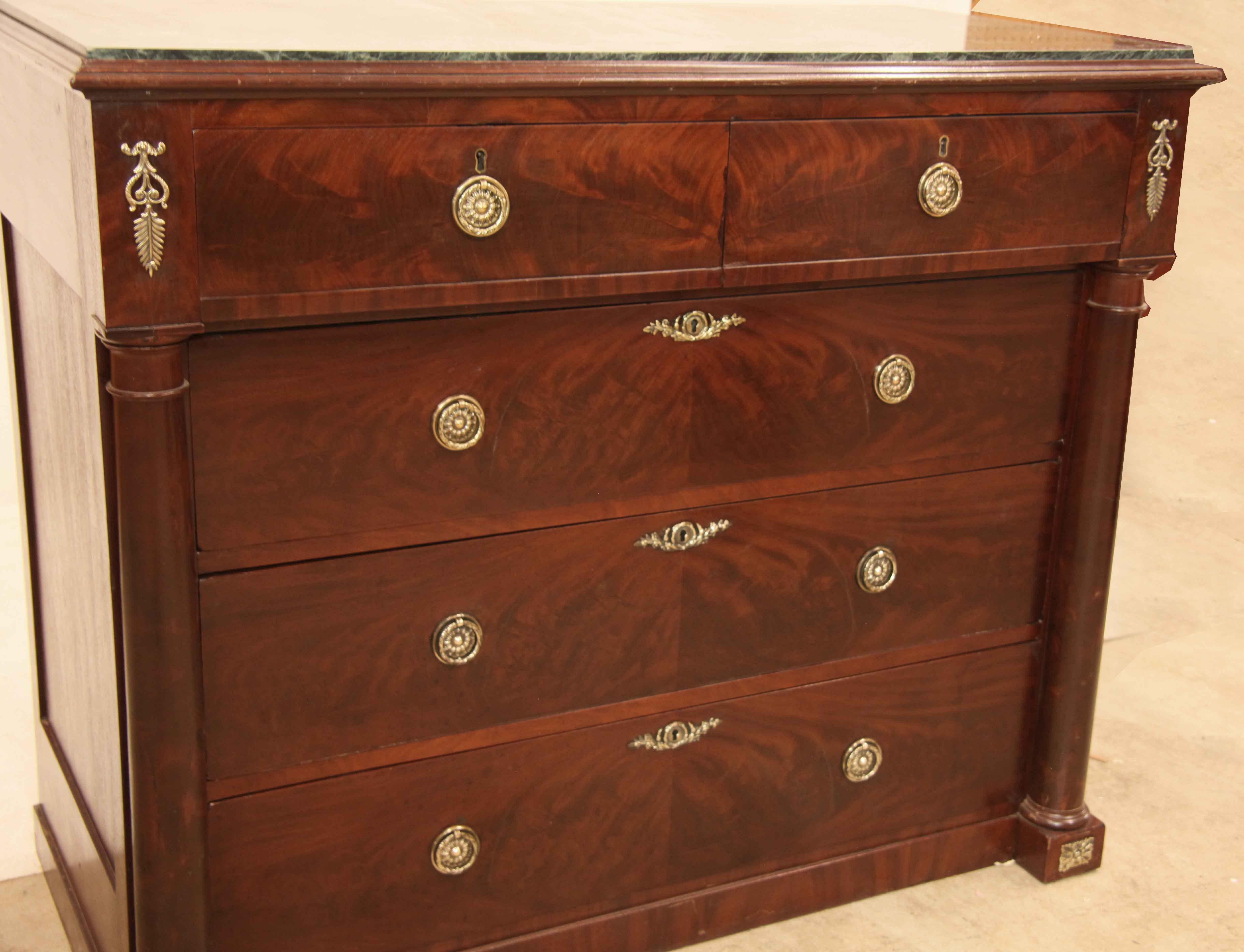 Mid-19th Century American Marble Top Chest For Sale