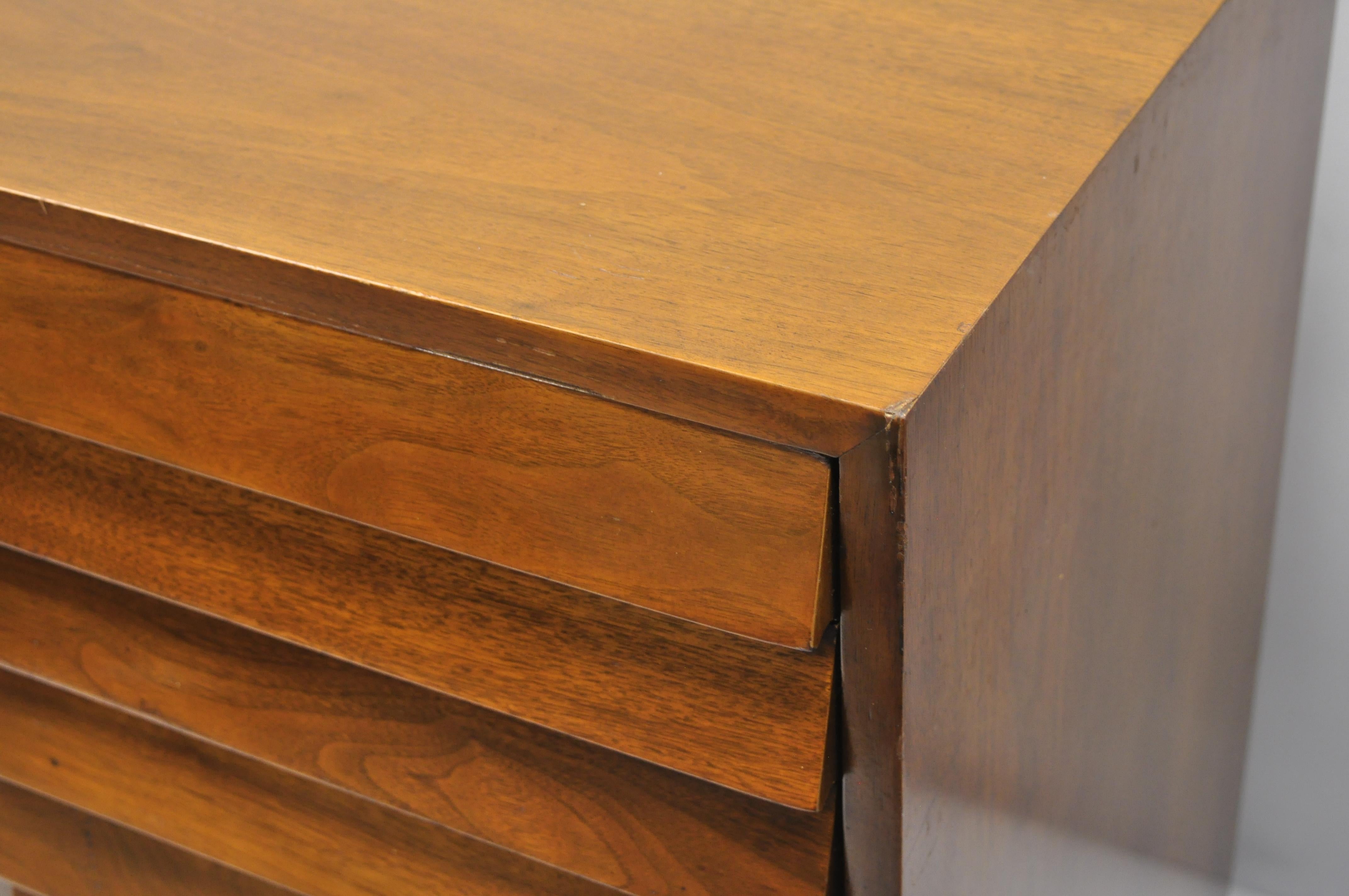 American Martinsville Walnut Louvered Drawer Mid Century Modern Dresser Credenza 6