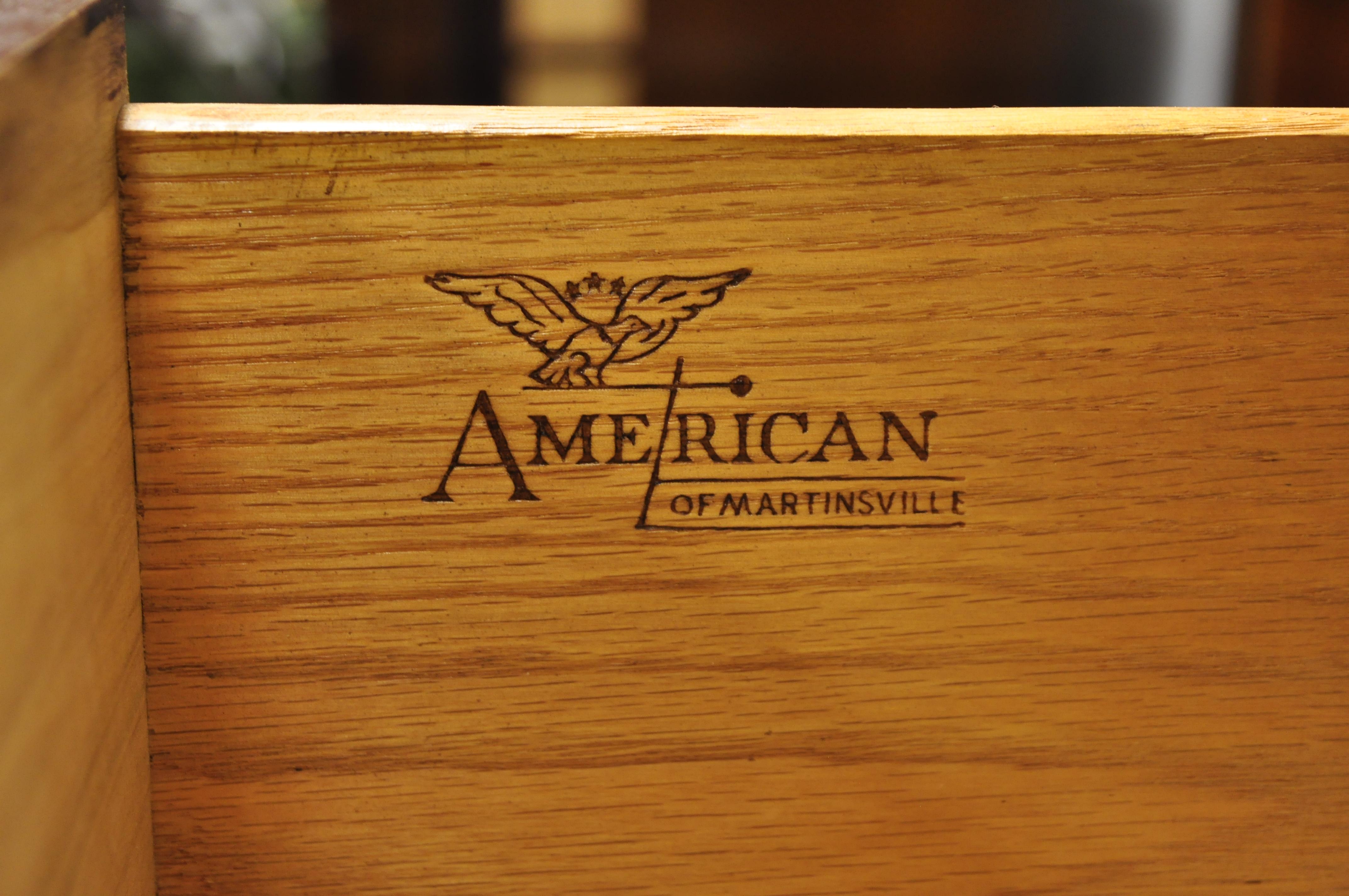 American Martinsville Walnut Louvered Drawer Mid Century Modern Dresser Credenza 7