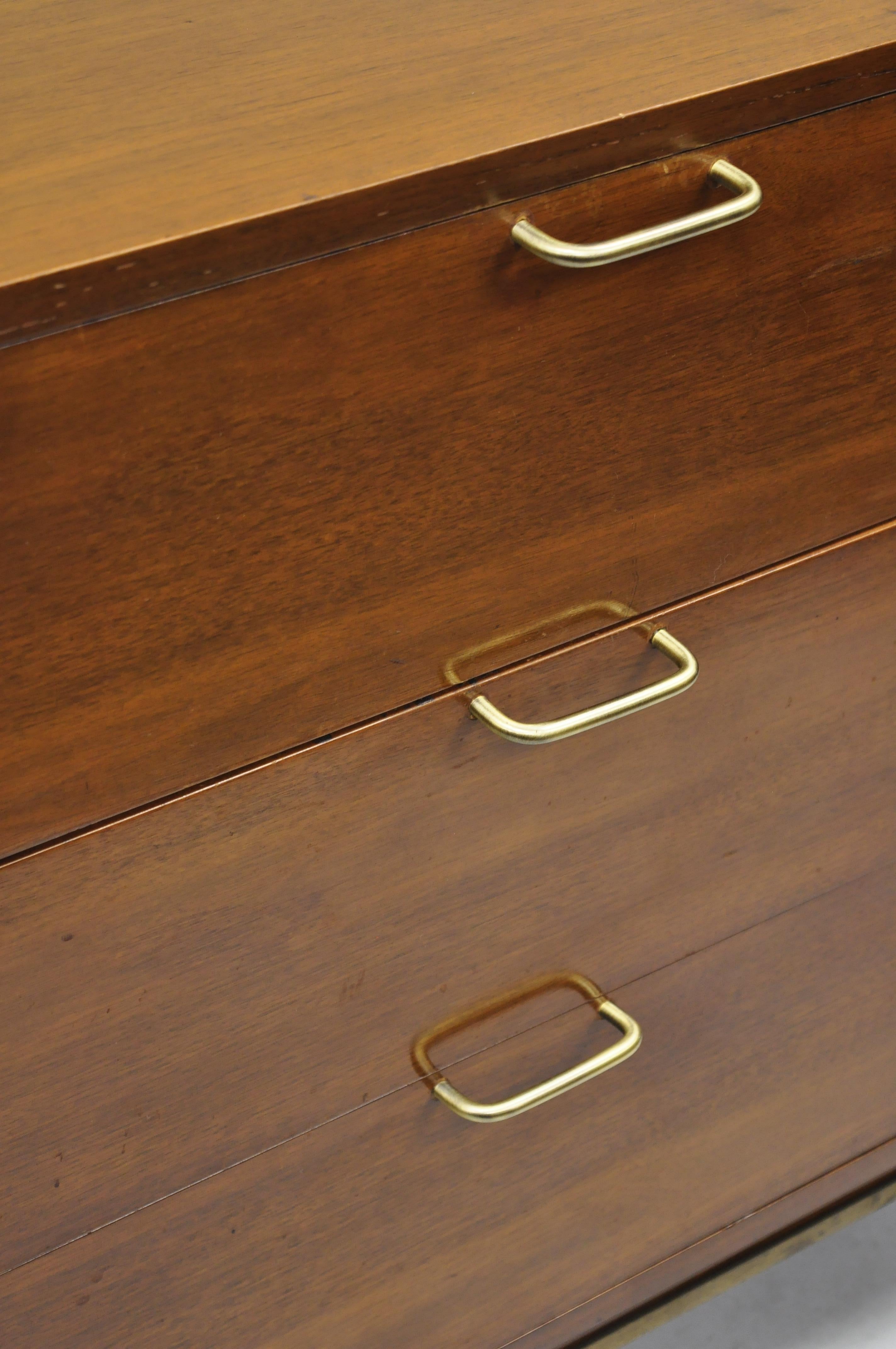 20th Century American Martinsville Walnut Louvered Drawer Mid Century Modern Dresser Credenza