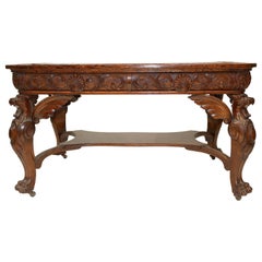 American Masterpiece Oak Griffin R.J. Horner Library Table Desk 1880s Provenance