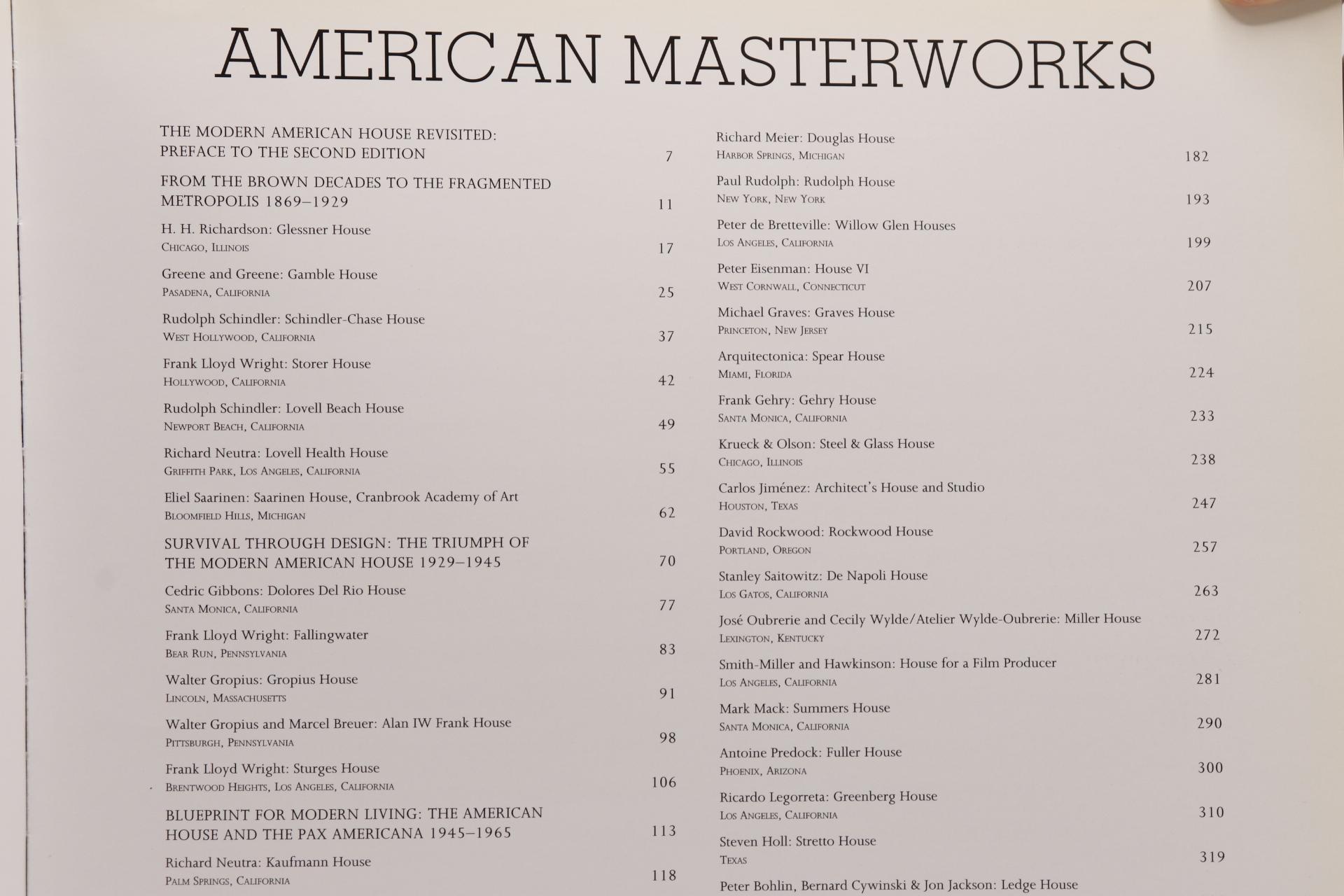 Paper American Masterworks, Houses of the 20th and 21st Century