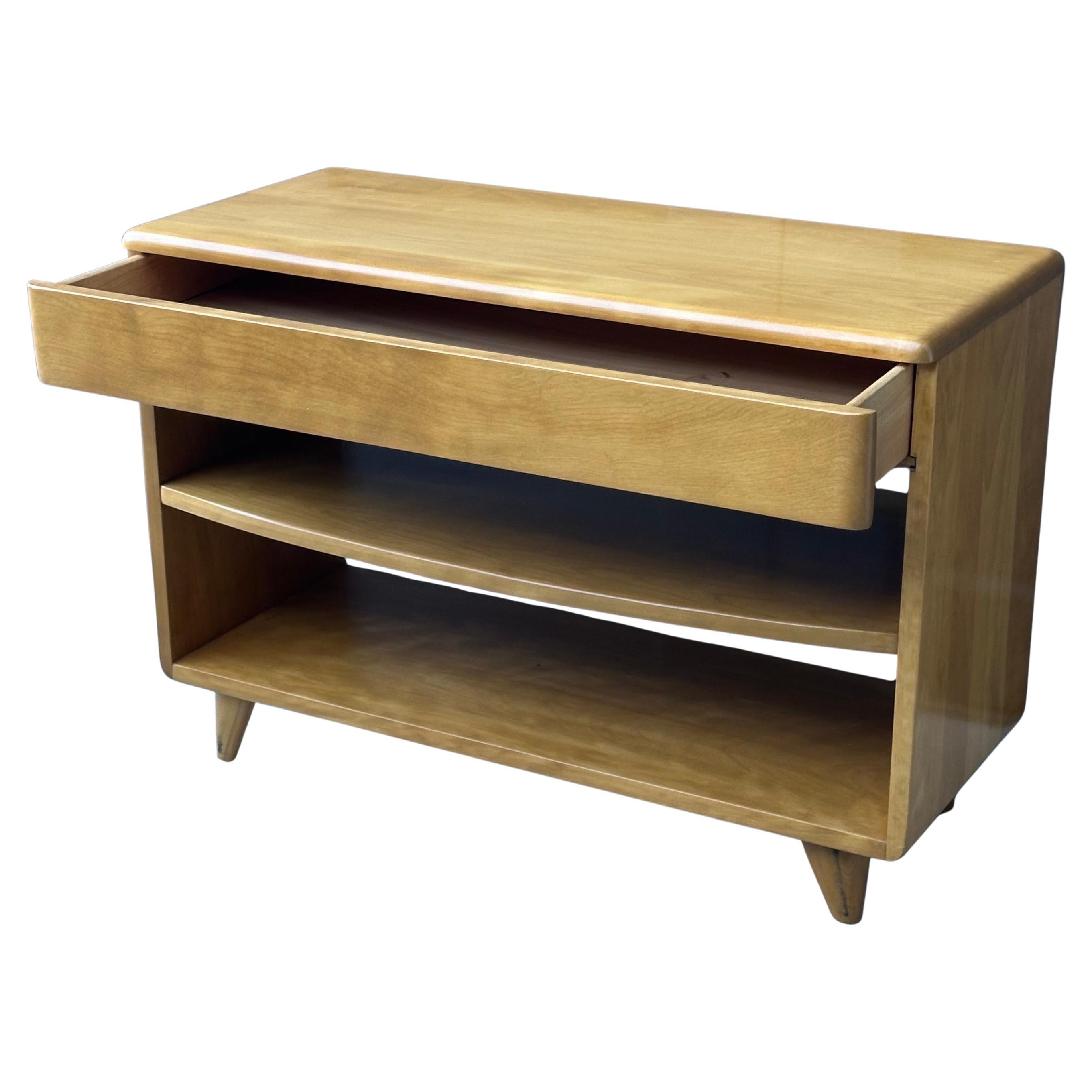 Birch American MCM Bookcase / End Table with Drawer by Heywood Wakefield For Sale