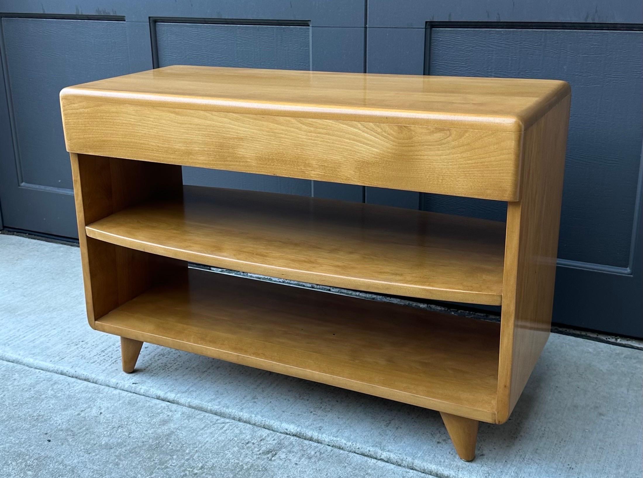 American MCM Bookcase / End Table with Drawer by Heywood Wakefield For Sale 1