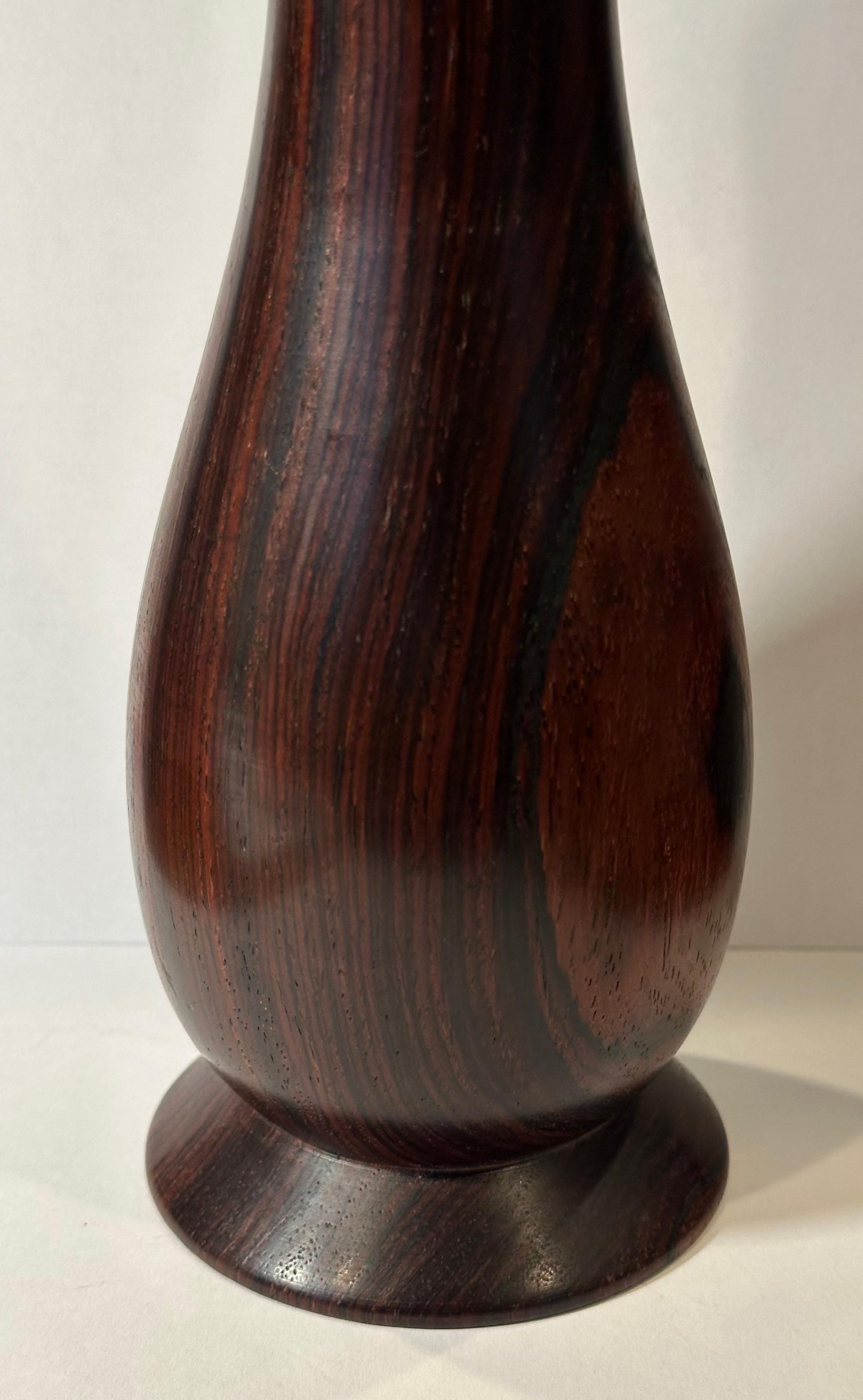 American MCM Signed Rosewood Bud Vase For Sale 5